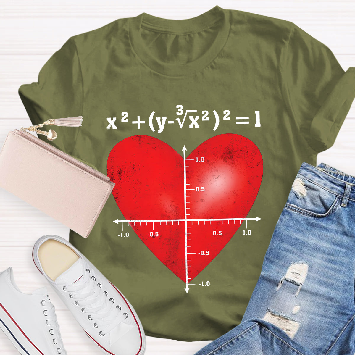 Heart Equation Math Teacher T-Shirt