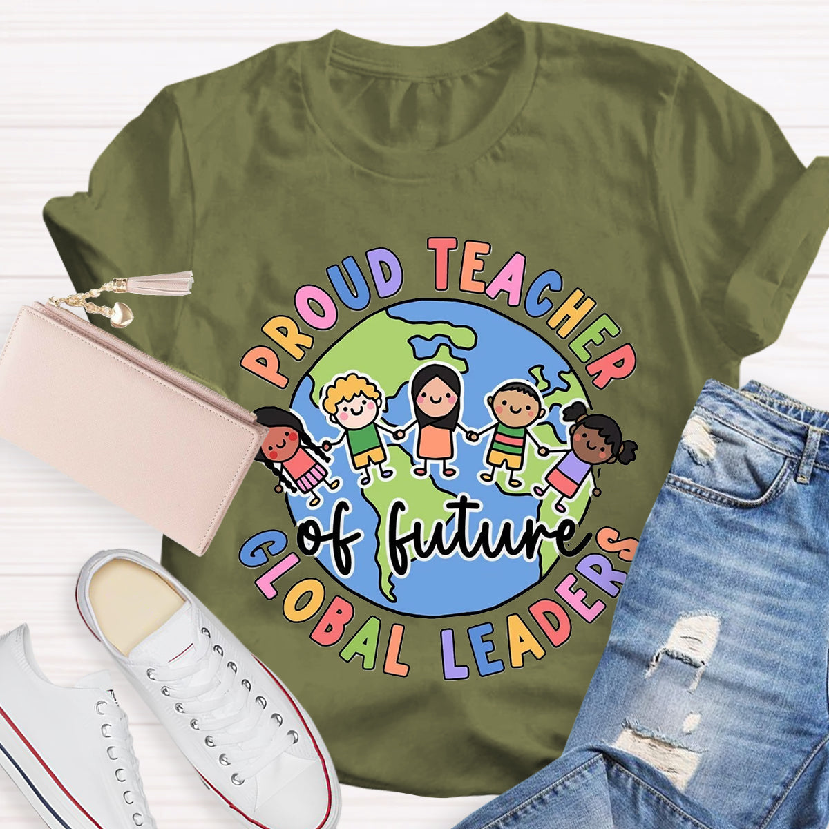 Proud Teacher Of Global Leaders Teacher T-Shirt