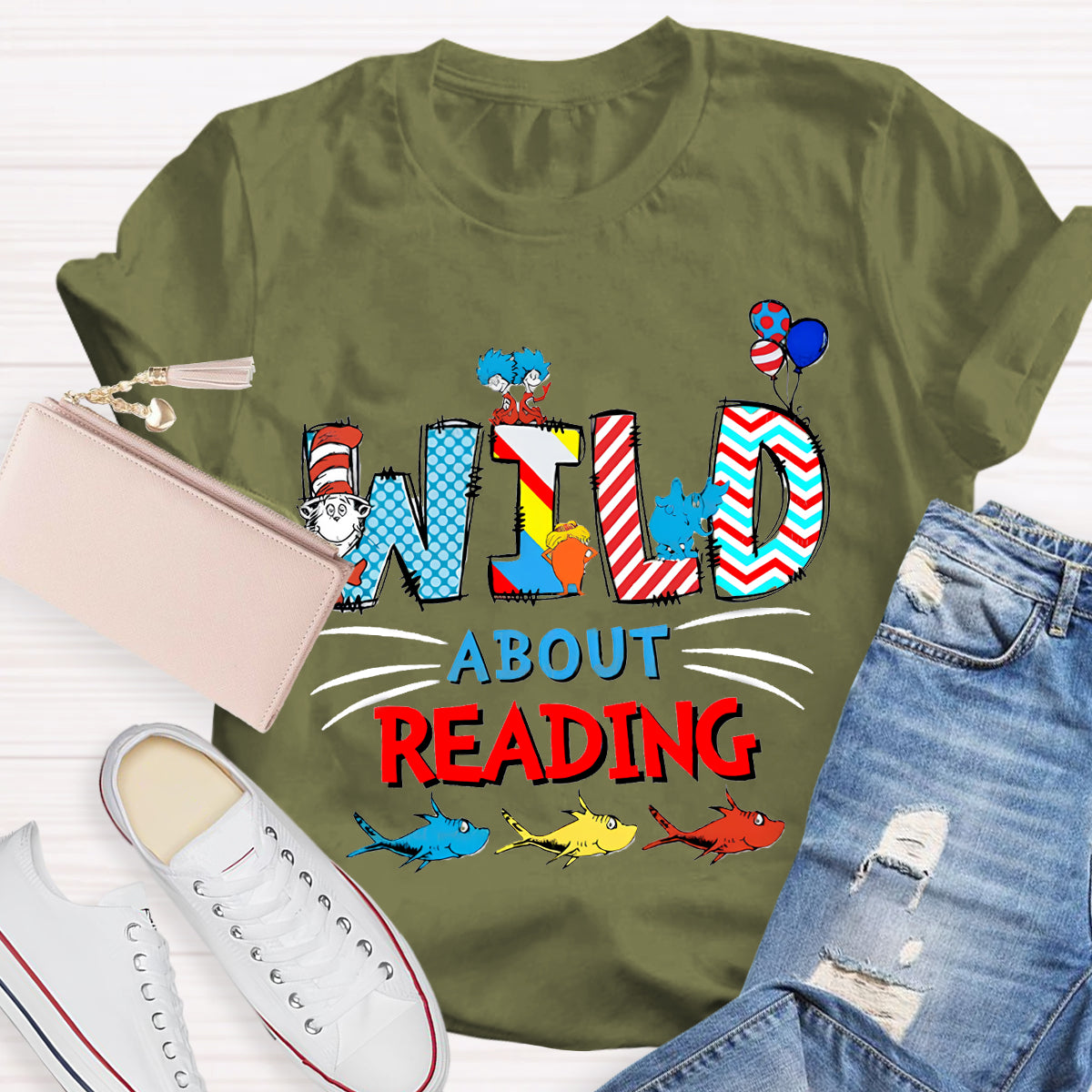 Wild About Reading Teacher T-Shirt