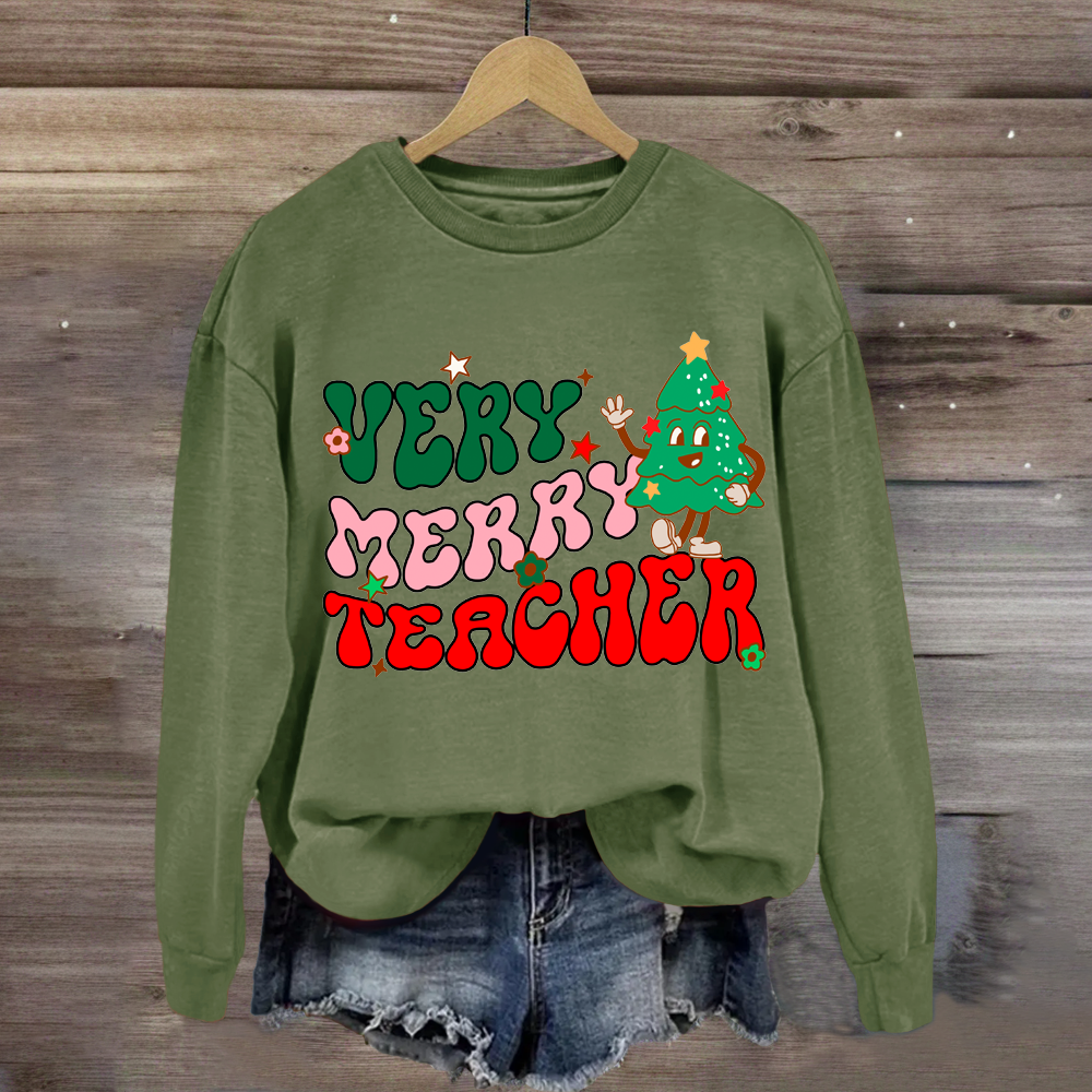 Very Merry Christmas Teacher Sweatshirt