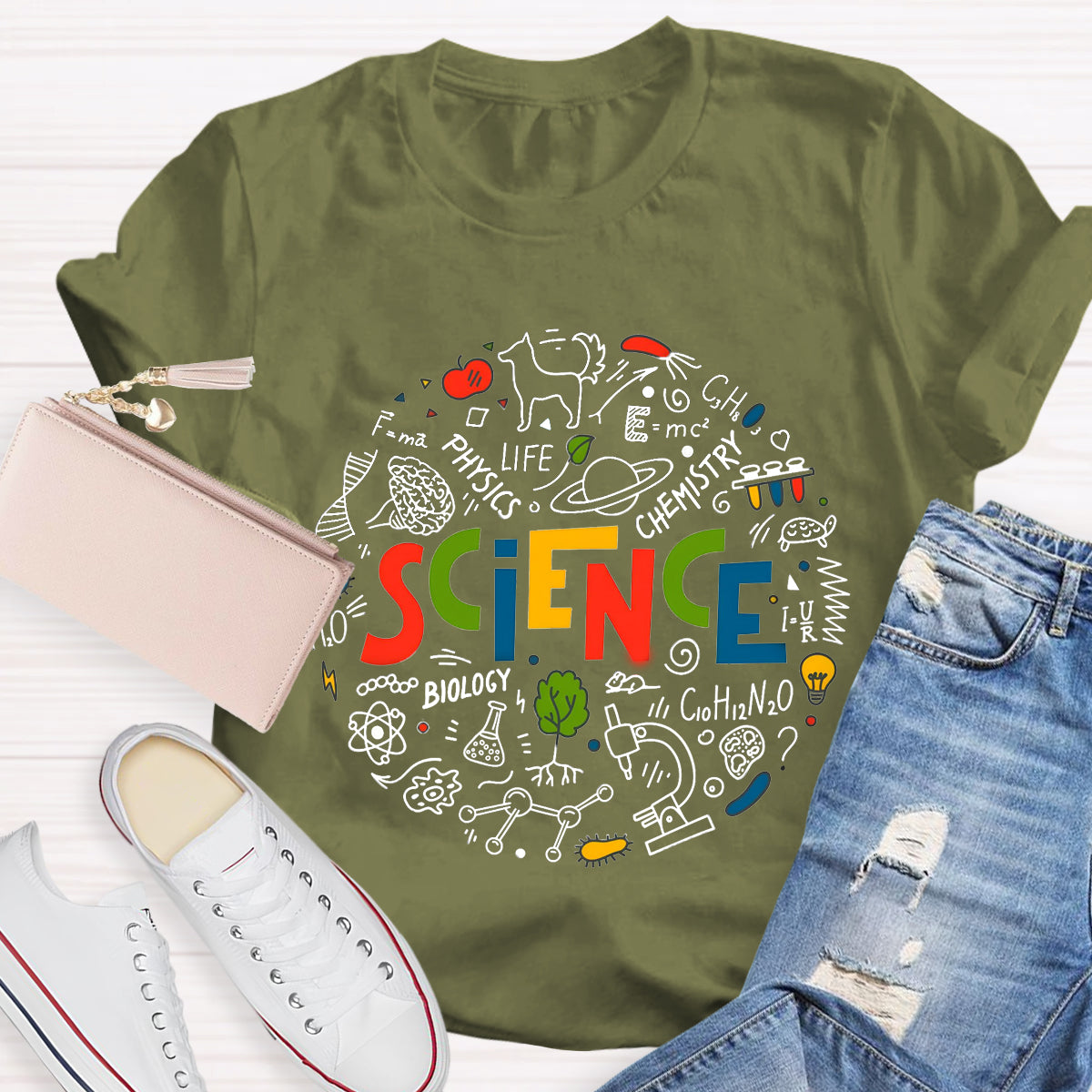 Science Chemistry Education Circle Teacher T-Shirt