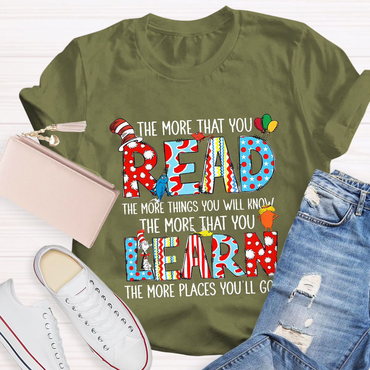 The More That You Read Teacher T-Shirt