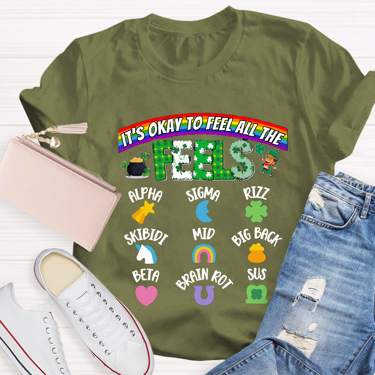 It's Okay To Feel All The Feels St. Patrick Day T-Shirt