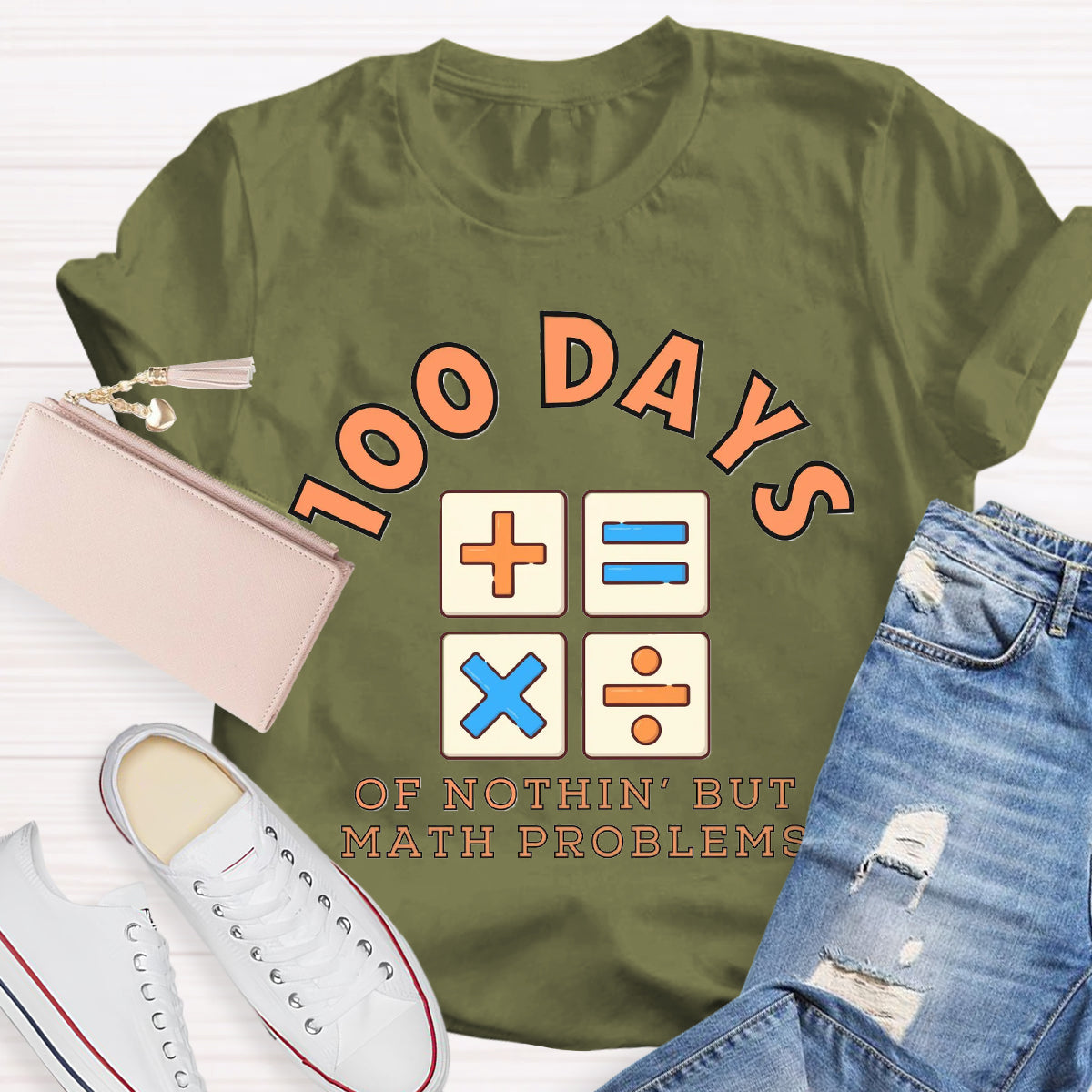 100 Days Of Nothing But Math Problem Teacher T-Shirt