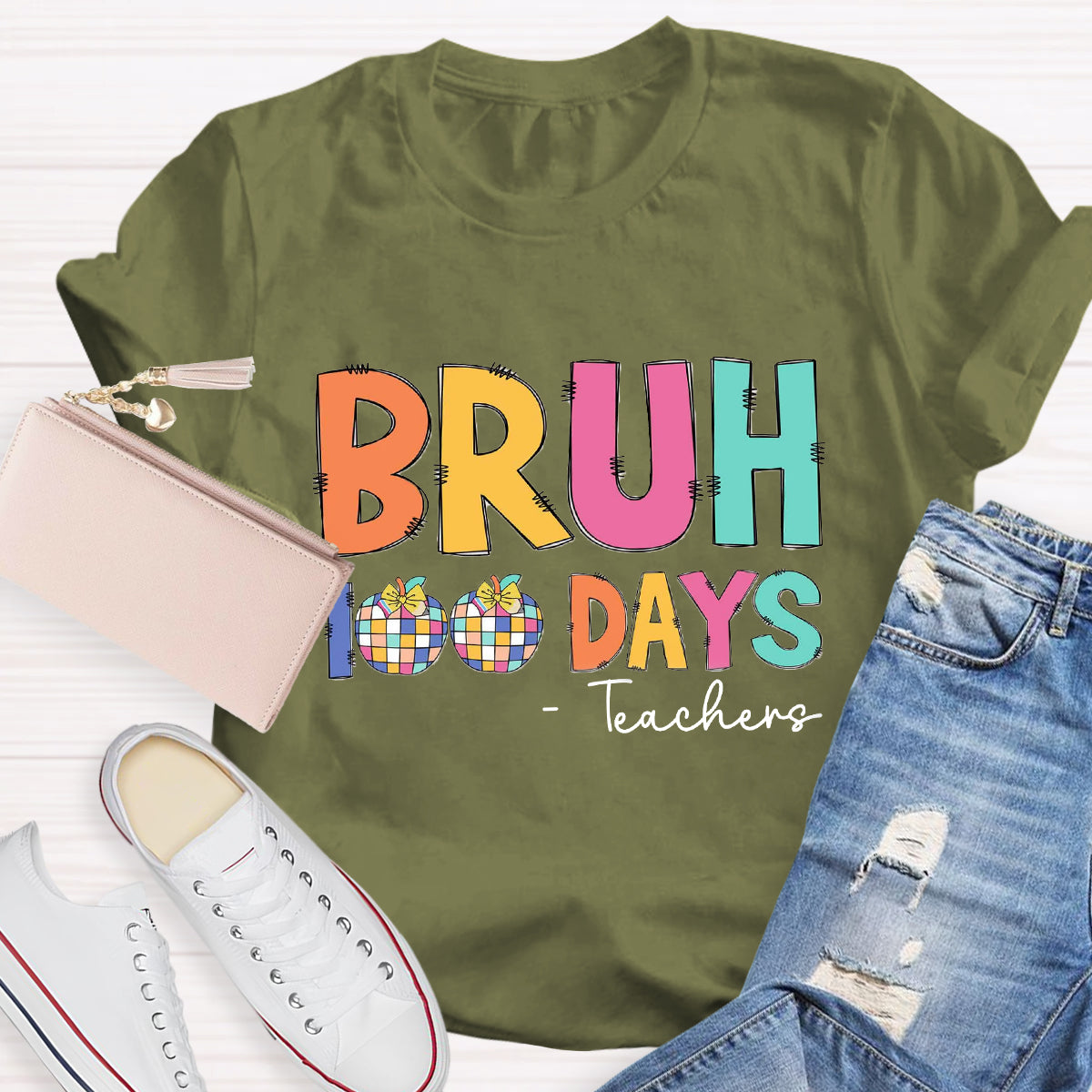 Personalized Text Bruh 100 Days T-shirt