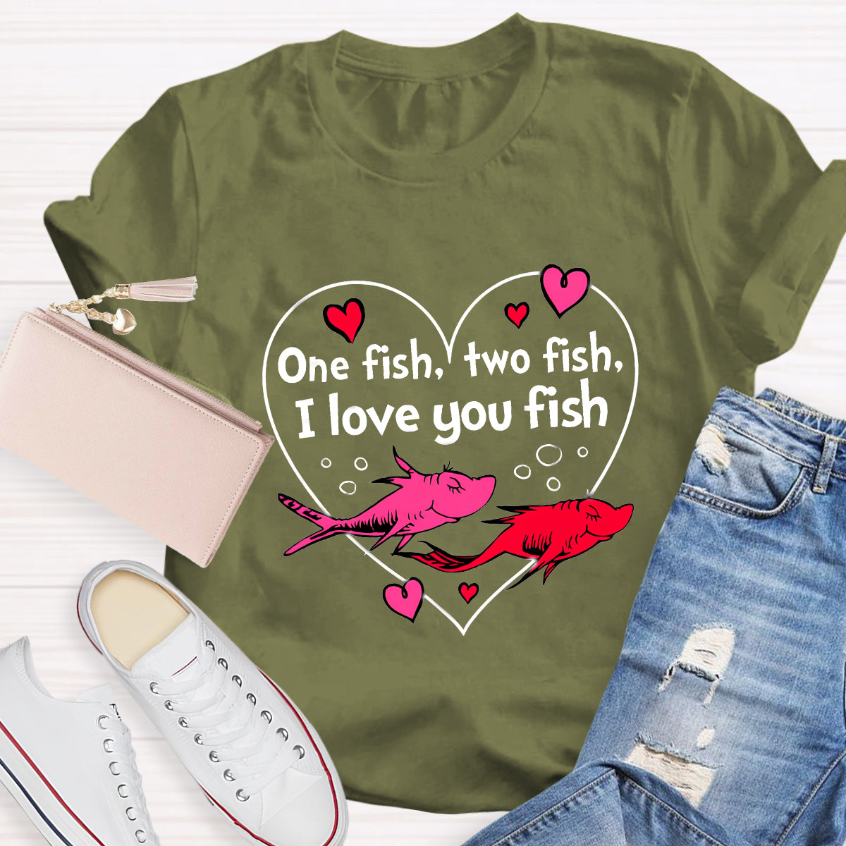 One Fish Two Fish I Love You Fish Teacher T-Shirt