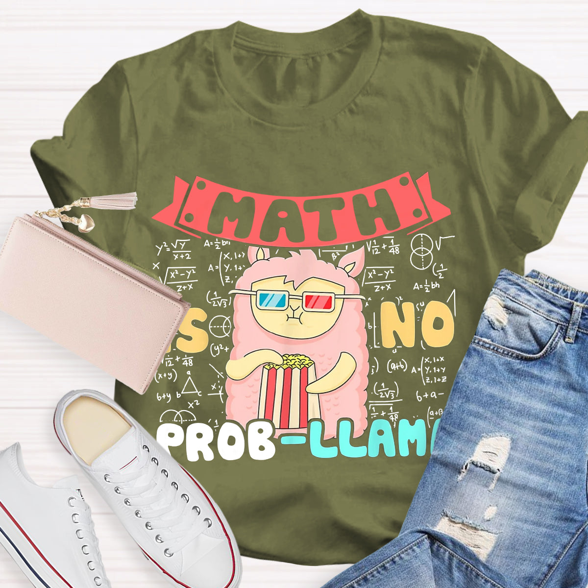 Math is no prob-llama Math Teacher T-Shirt