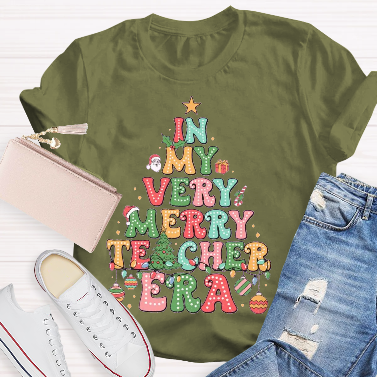 Christmas In My Very Merry Teacher Era T-Shirt