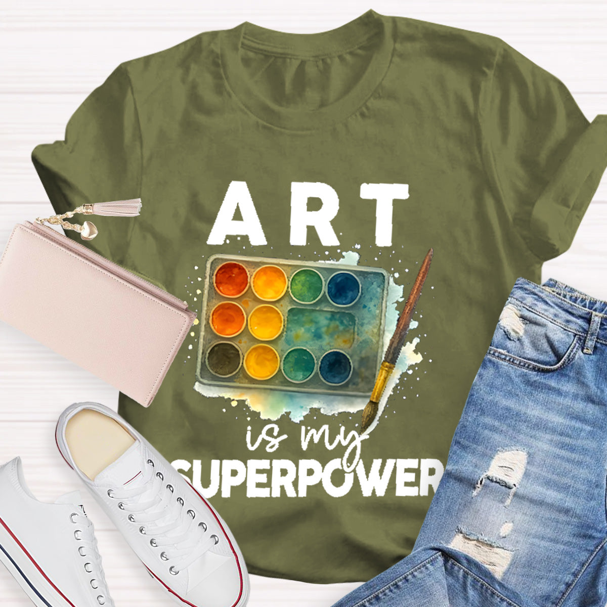 Art Is My Superpower Art Teacher T-Shirt