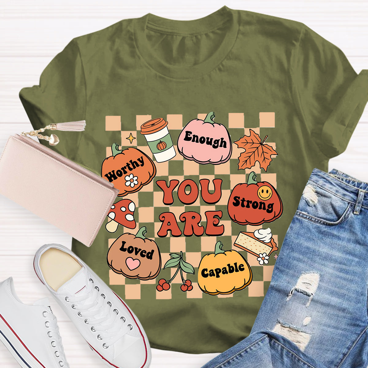 Autumn Thanksgiving Teacher Aide Pumpkin You Are Loved T-Shirt