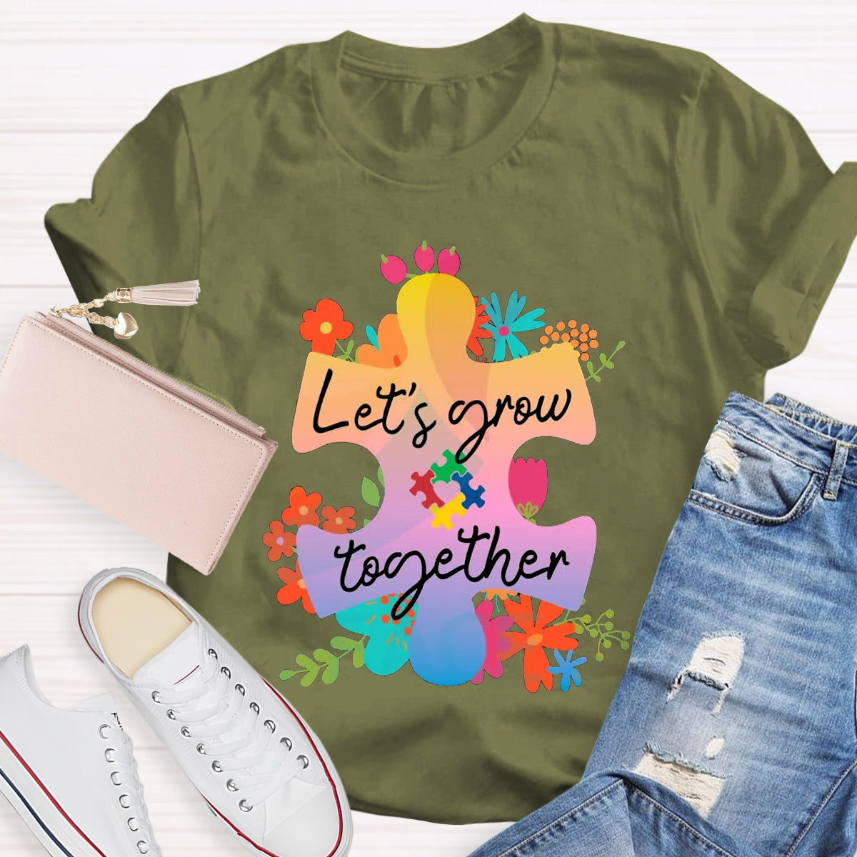 Let's Grow Together Teacher T-Shirt