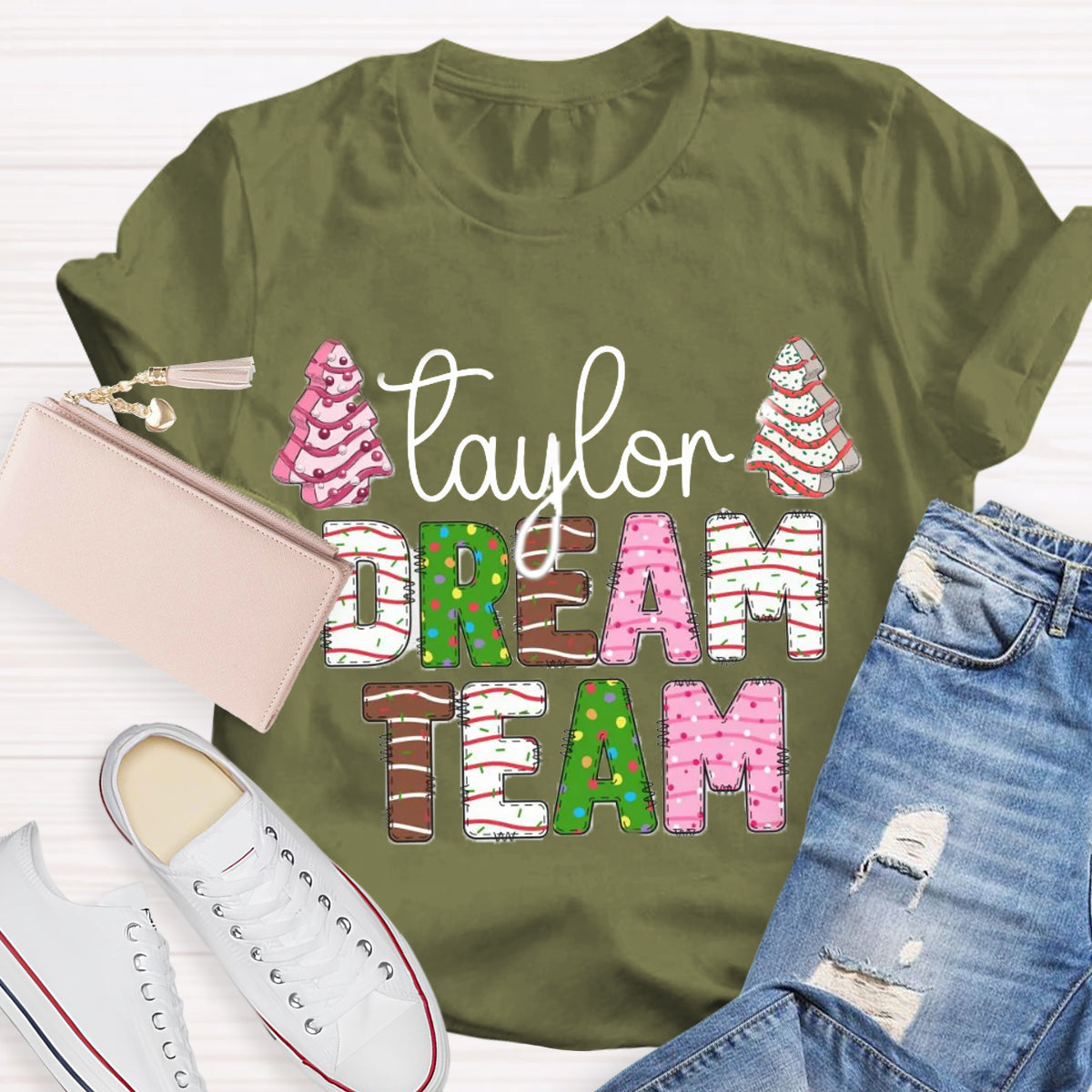 Personalized Name Christmas Dream Team T-Shirt