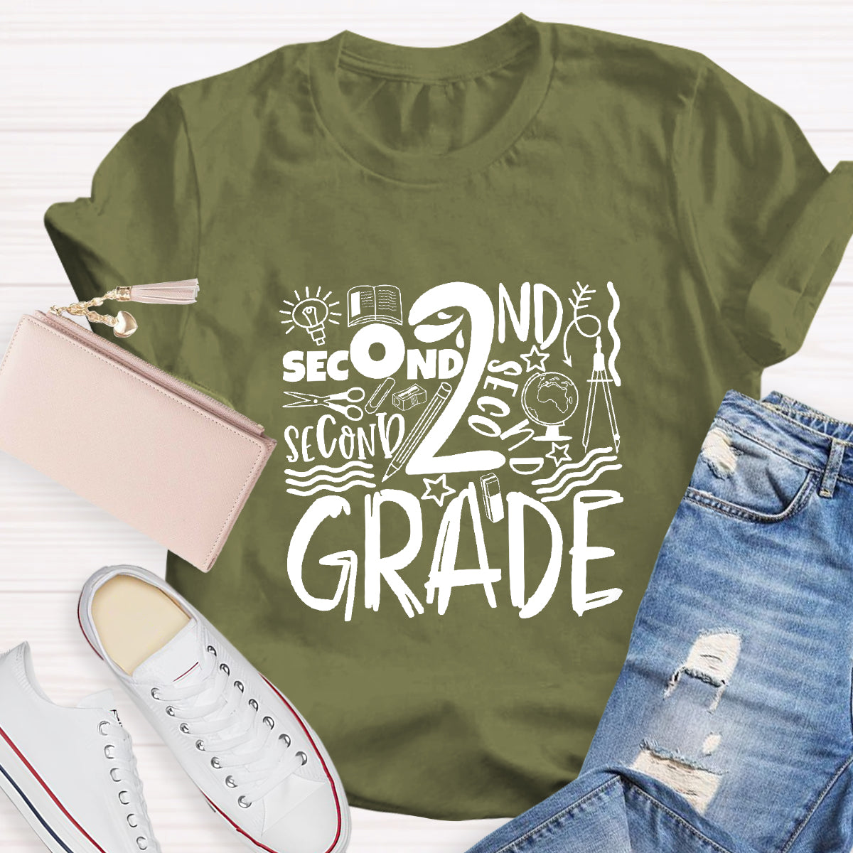 Personalized Grade Second Teacher T-Shirt