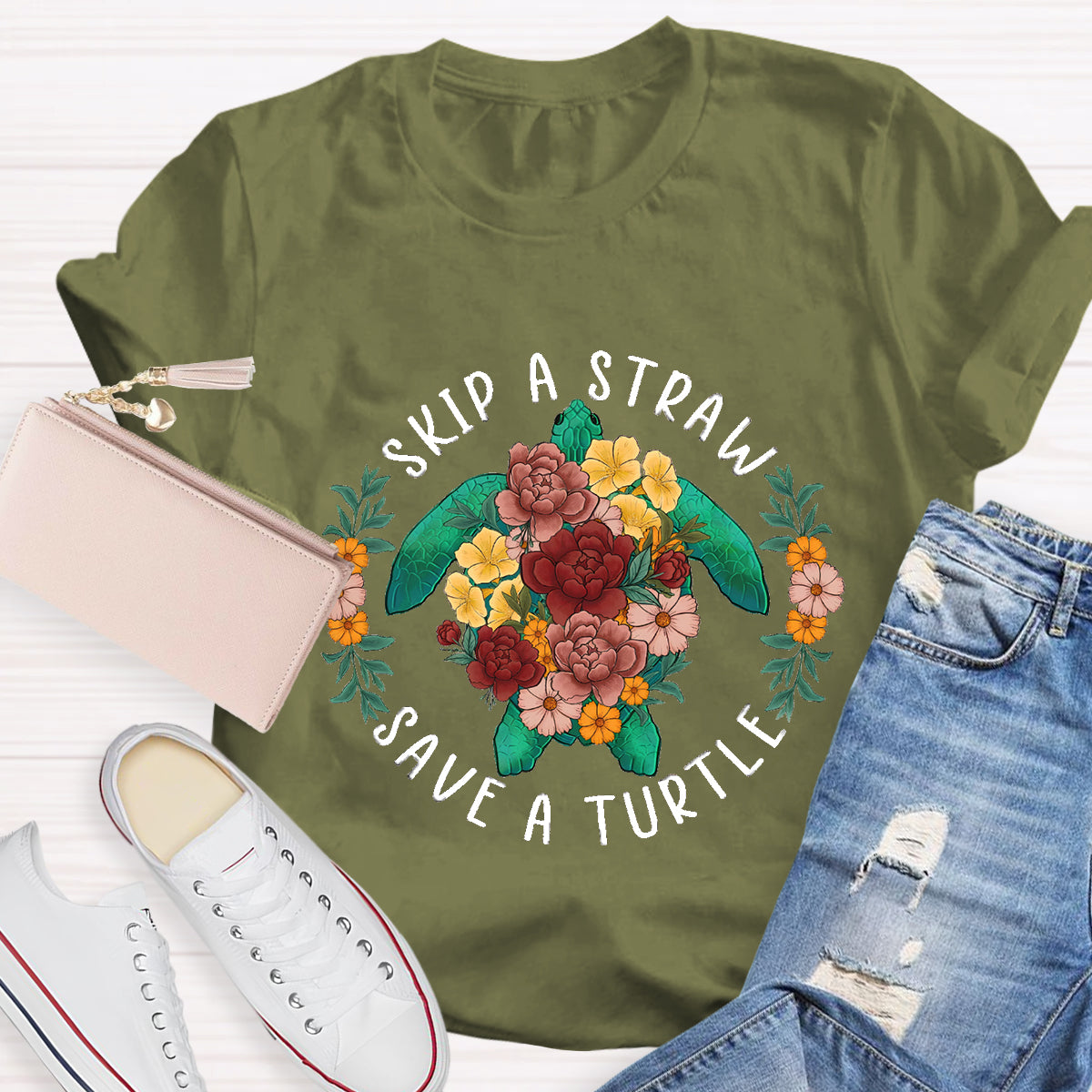 Skip A Straw Save A Turtle T-Shirt
