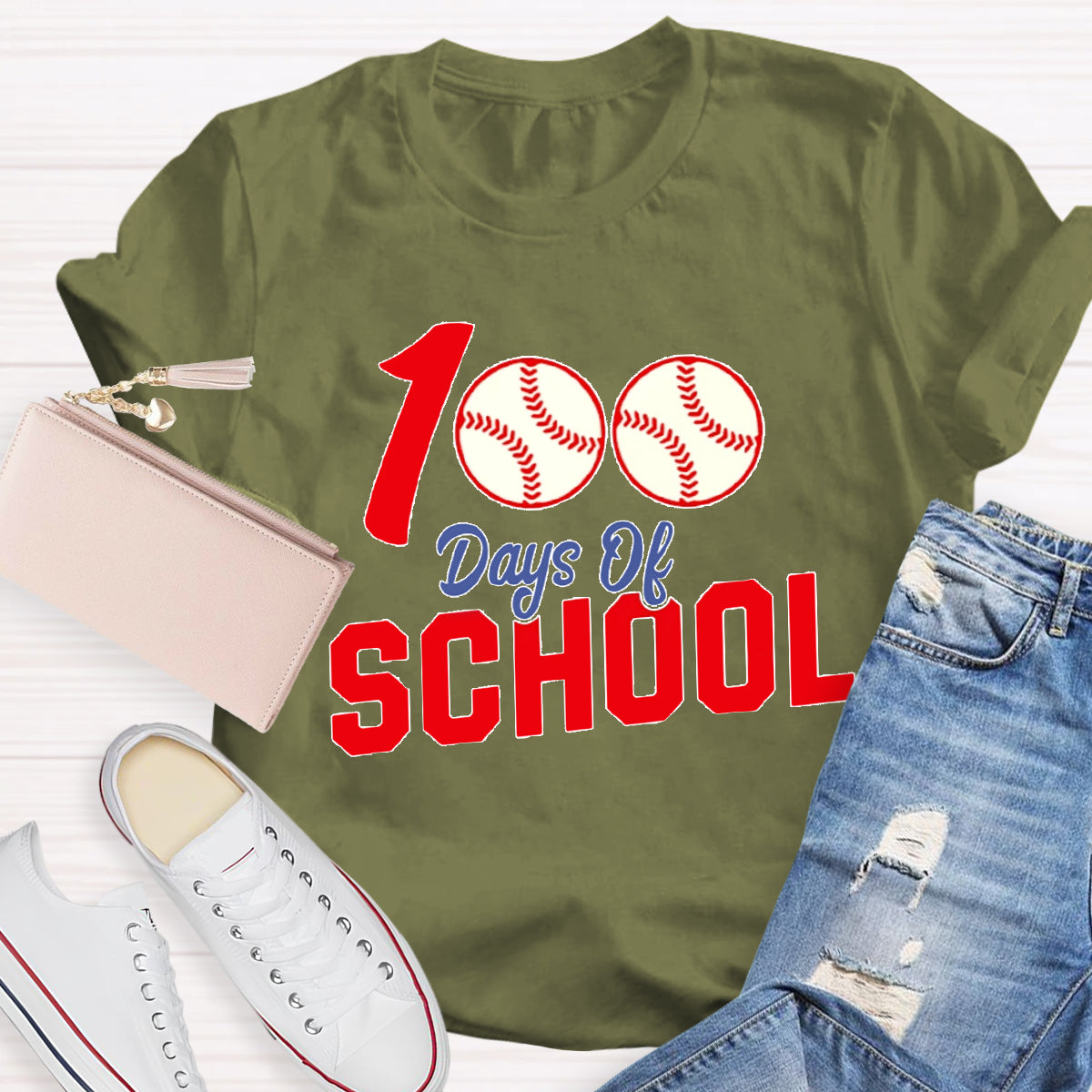 100 Days Of School Baseball T-Shirt