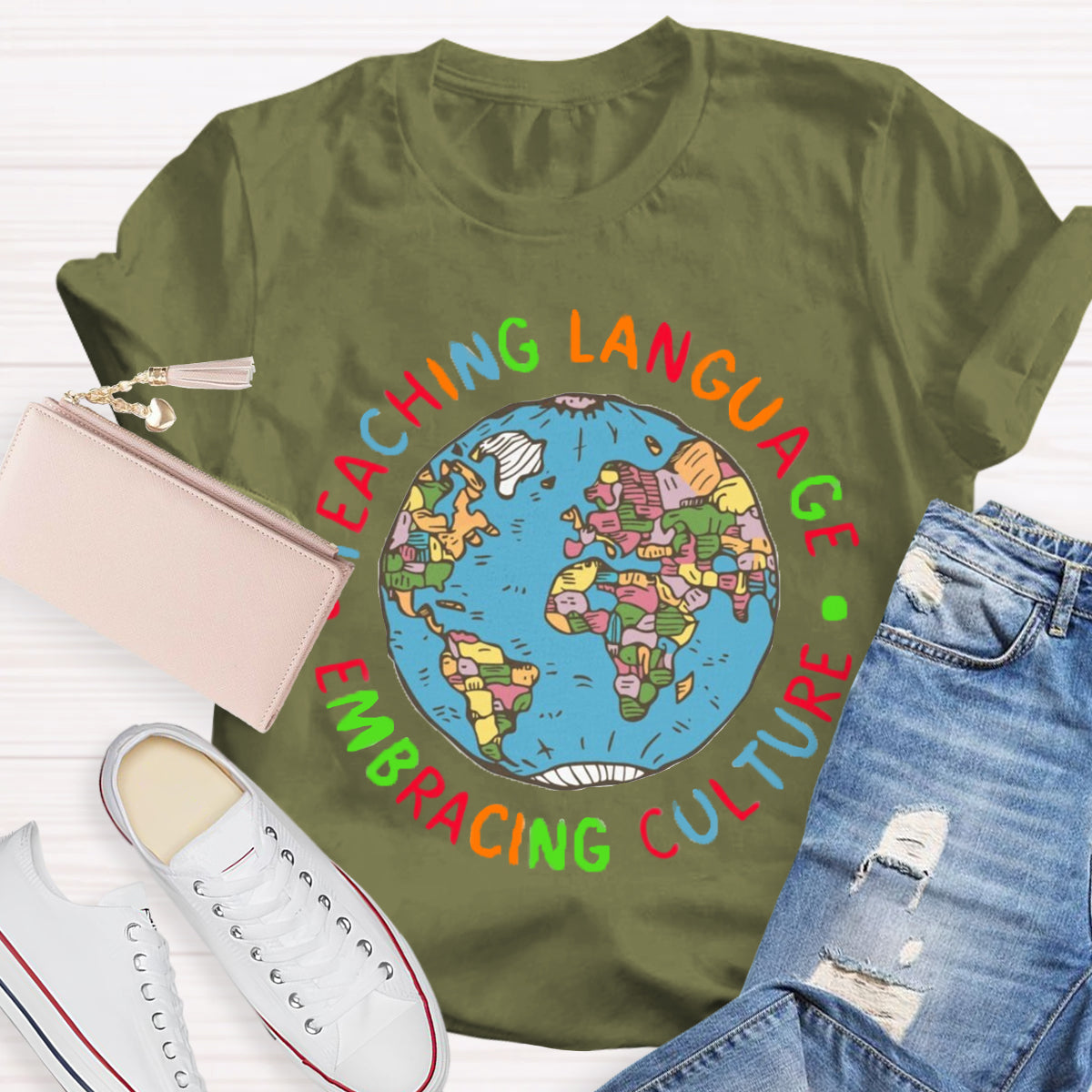 Teaching Language Embracing Culture Teacher T-Shirt