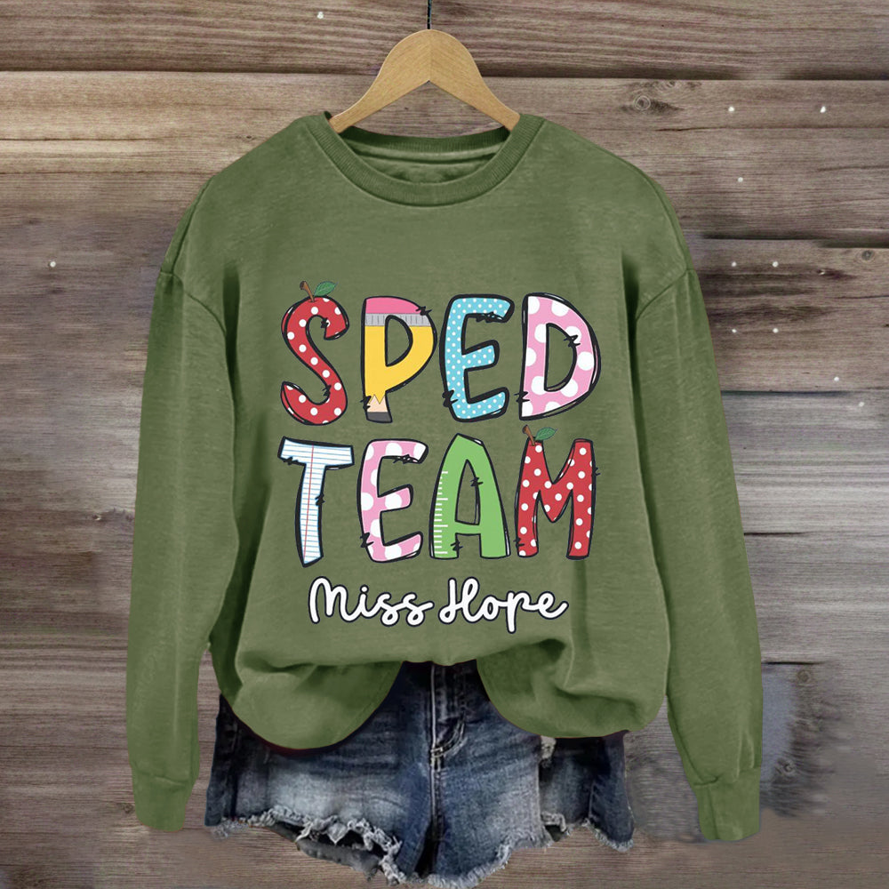 Personalized Name Of SPED Team Sweatshirt