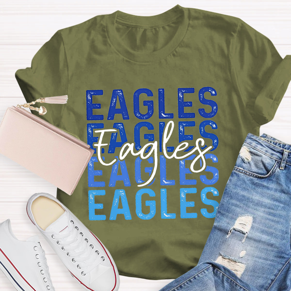 Personalized School Mascot Eagles Teacher T-Shirt