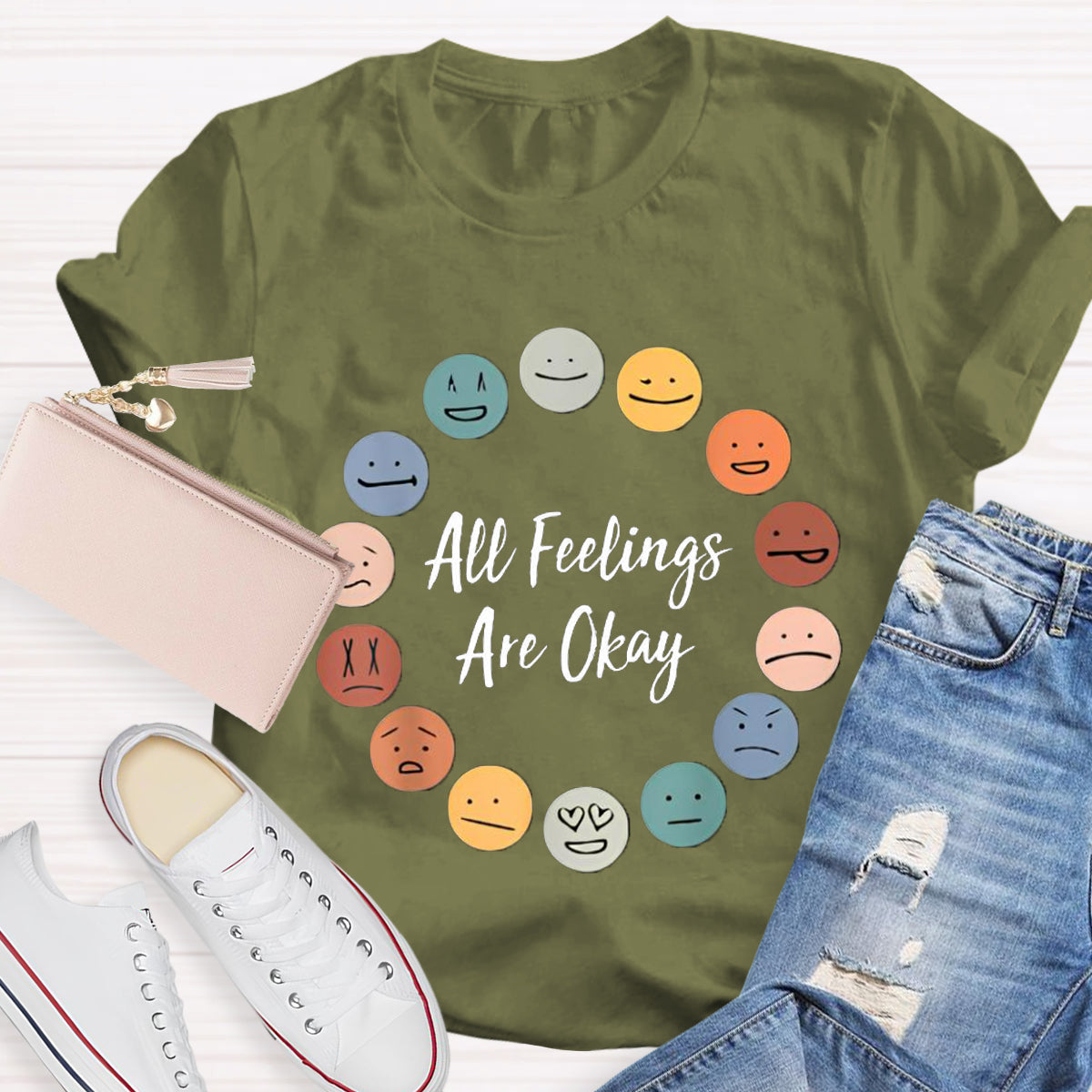 All Feelings Are Okay Smiley Face T-Shirt