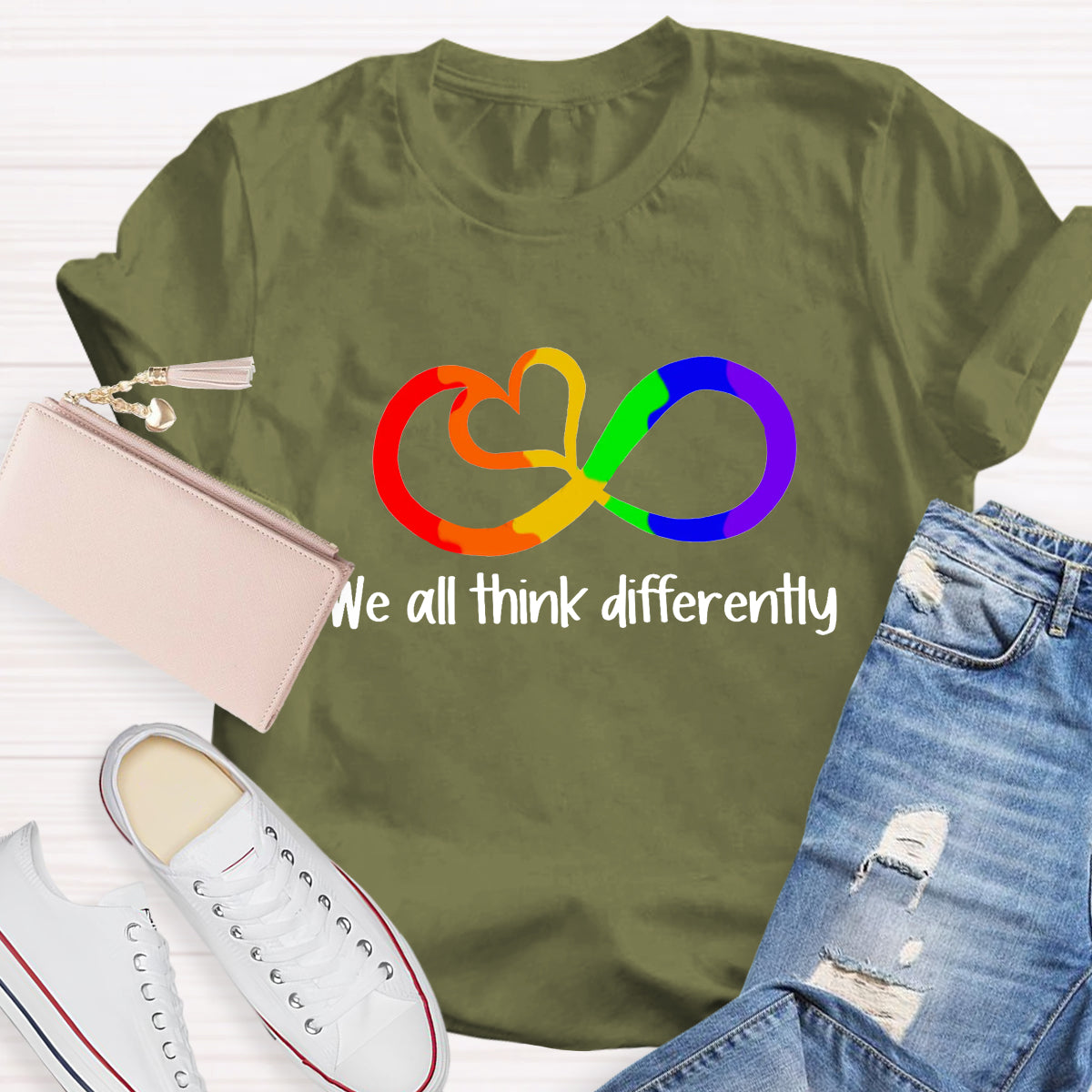 We All Think Differently Teacher T-Shirt