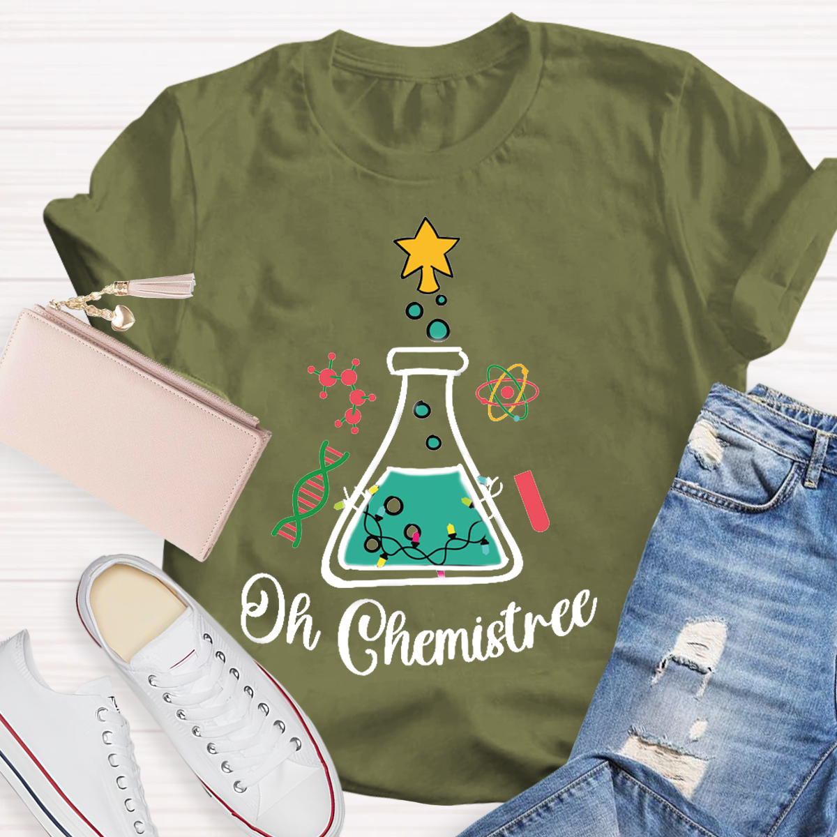 Oh Chemistree Teacher Christmas T-Shirt