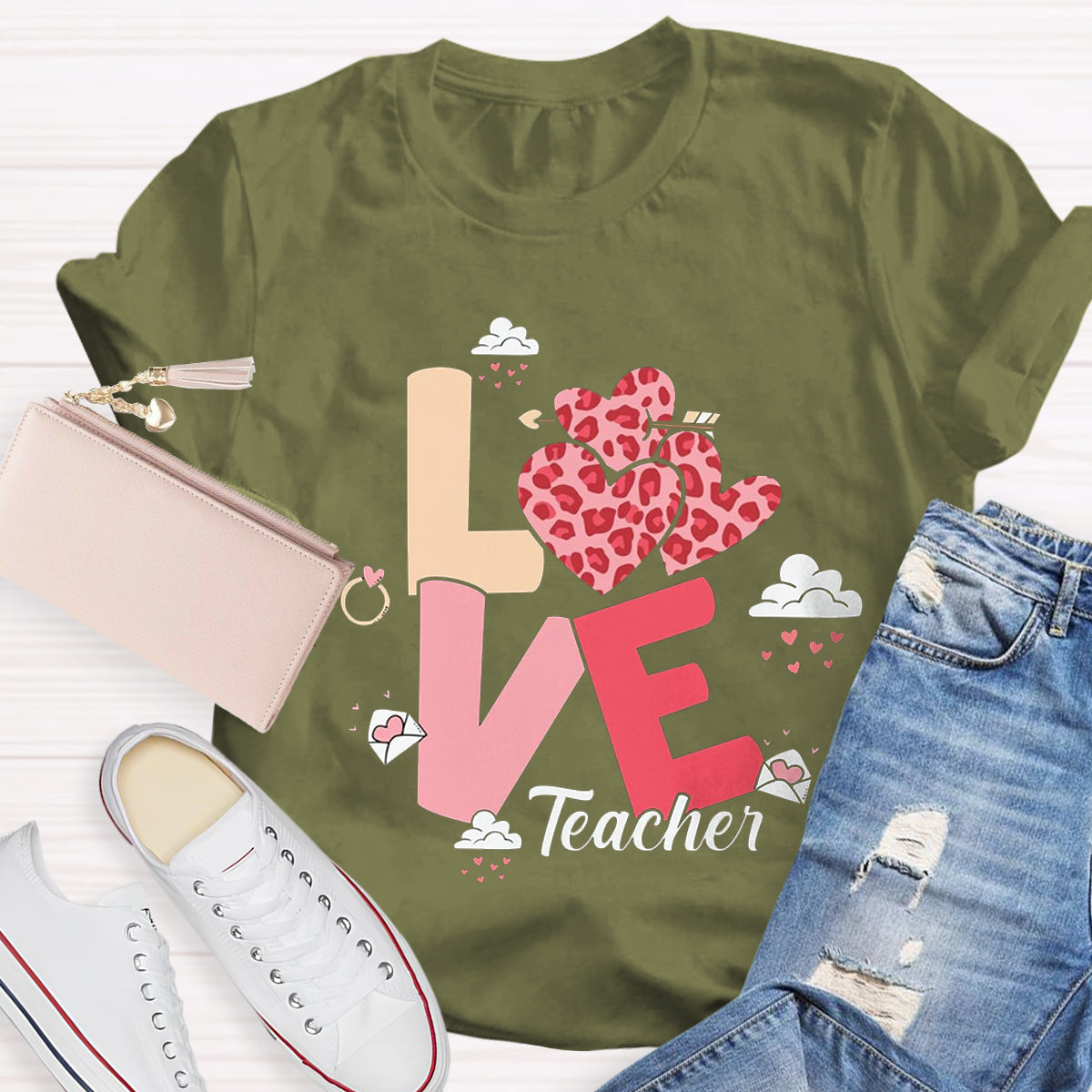 Valentine's Love Heart Teacher T-Shirt