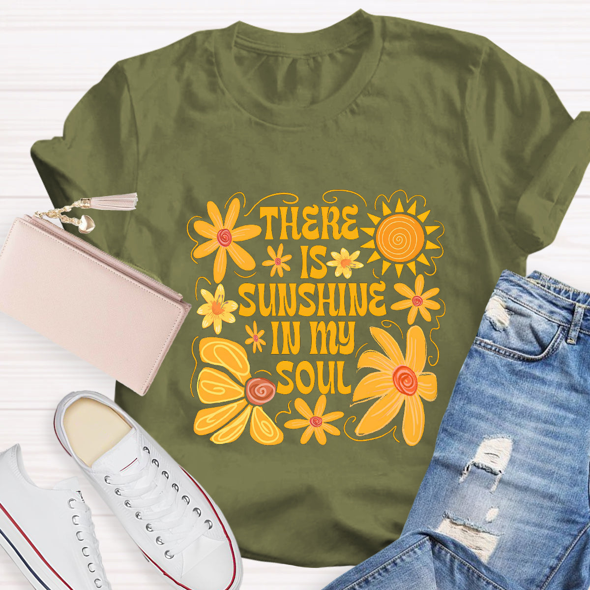 There Is Sunshine In My Soul Floral T-Shirt