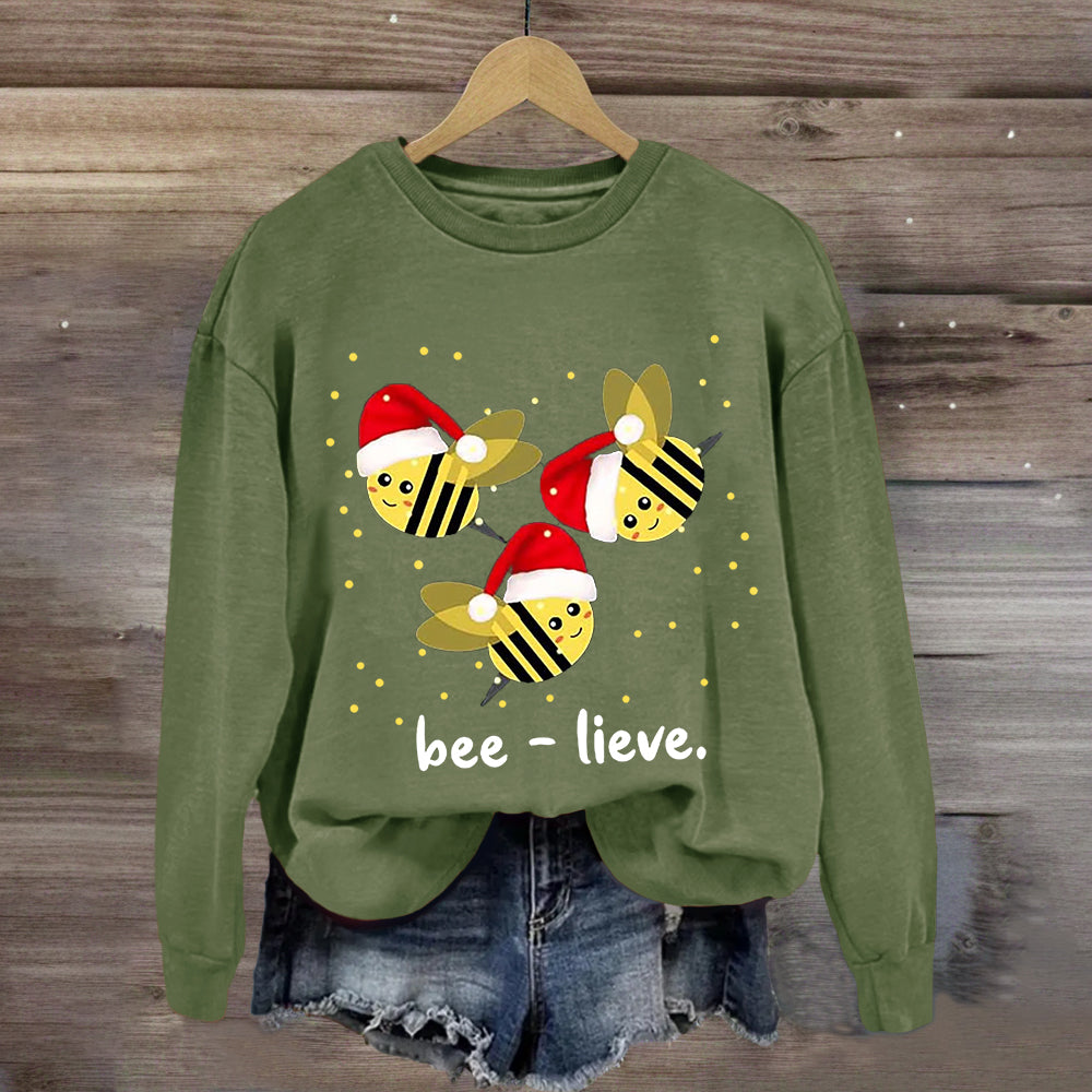 Cute Christmas Bee-lieve Sweatshirt