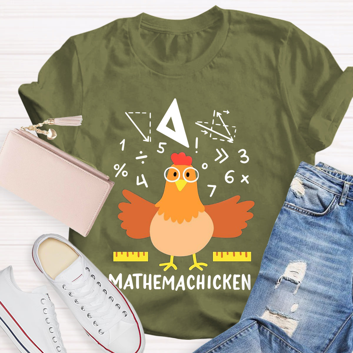 Math Chicken Gag Classic Teacher T-Shirt