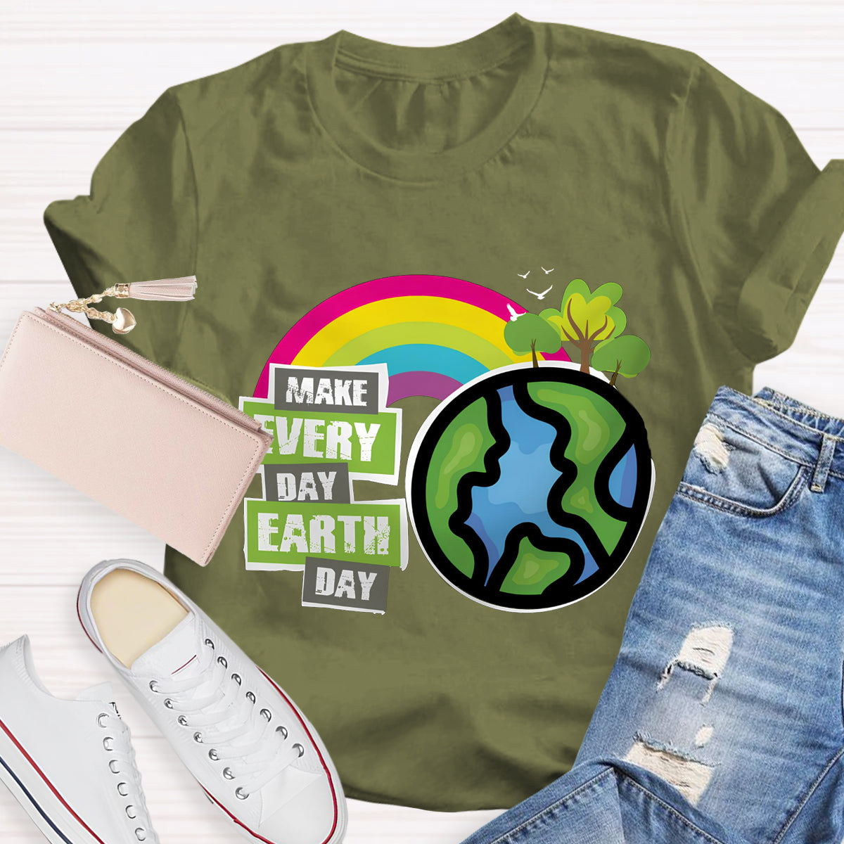 Make Everyday Earth Day Teacher T-Shirt