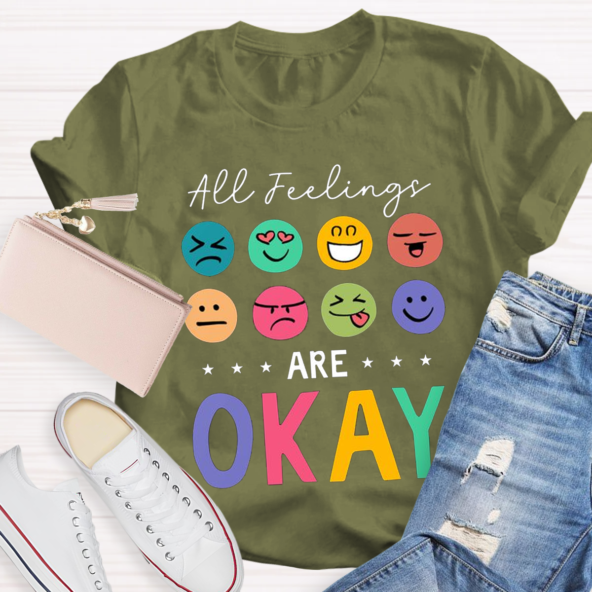 All Feelings Are Ok Teacher T-Shirt