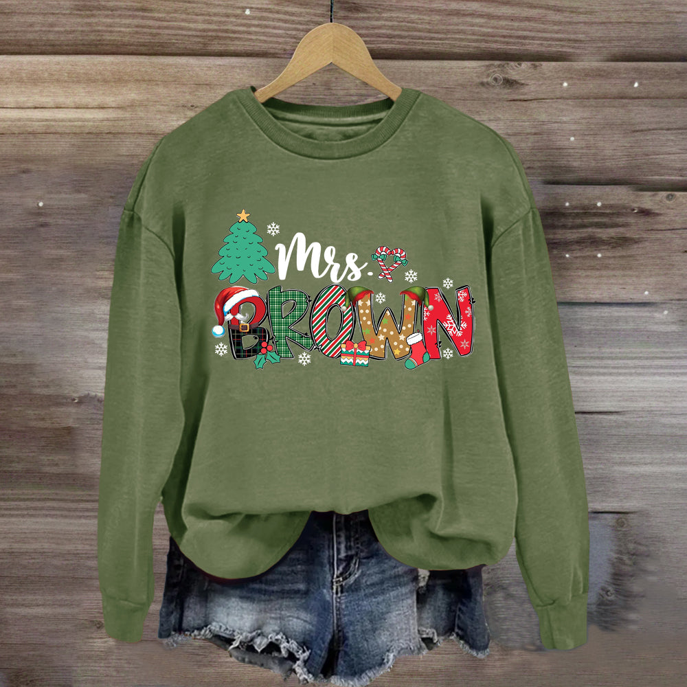 Personalized Name Christmas Tree Sweatshirt