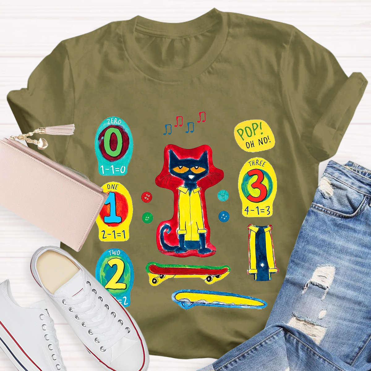 Pet Cat Funny Design Teacher T-Shirt