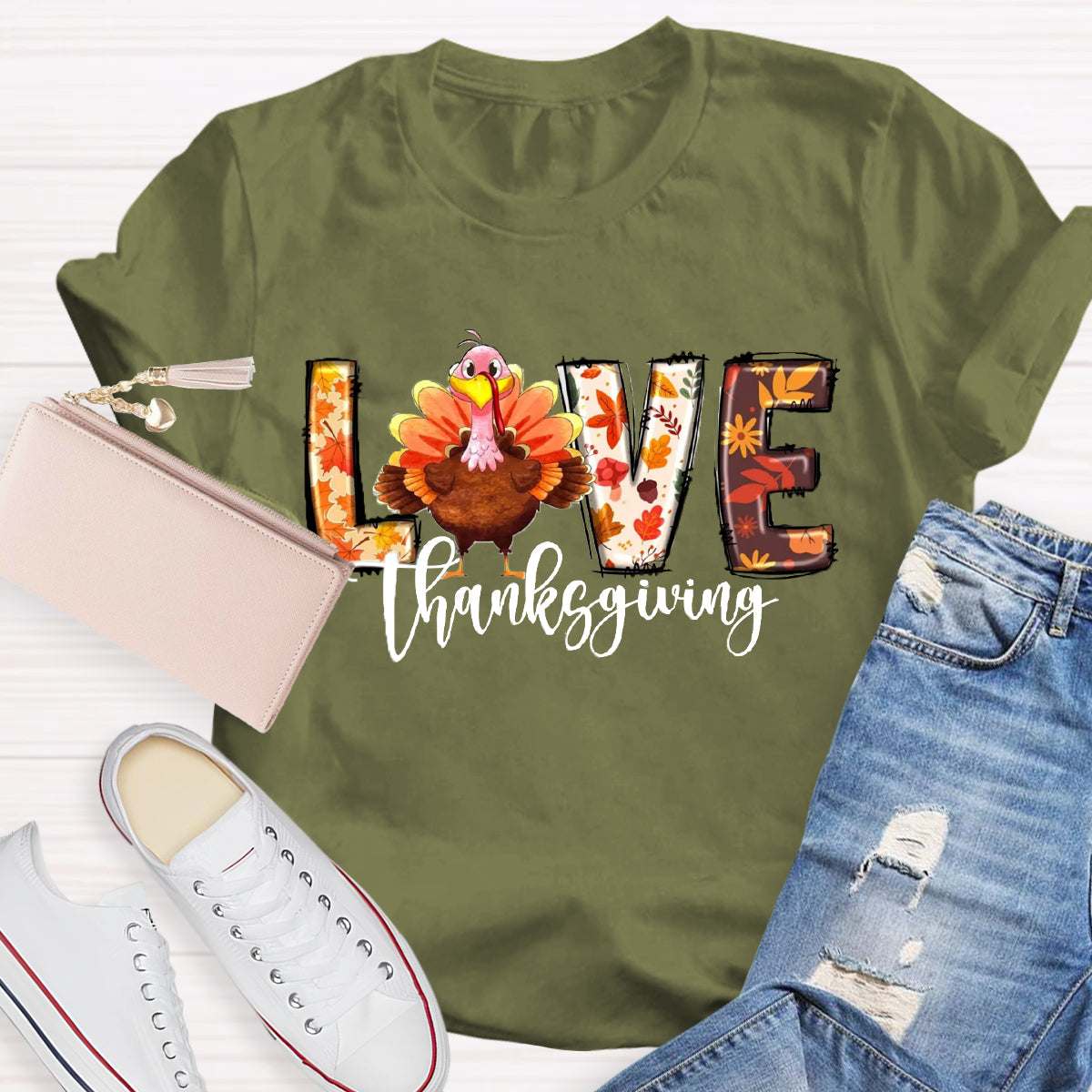 Fall Thanksgiving Turkey T-Shirt