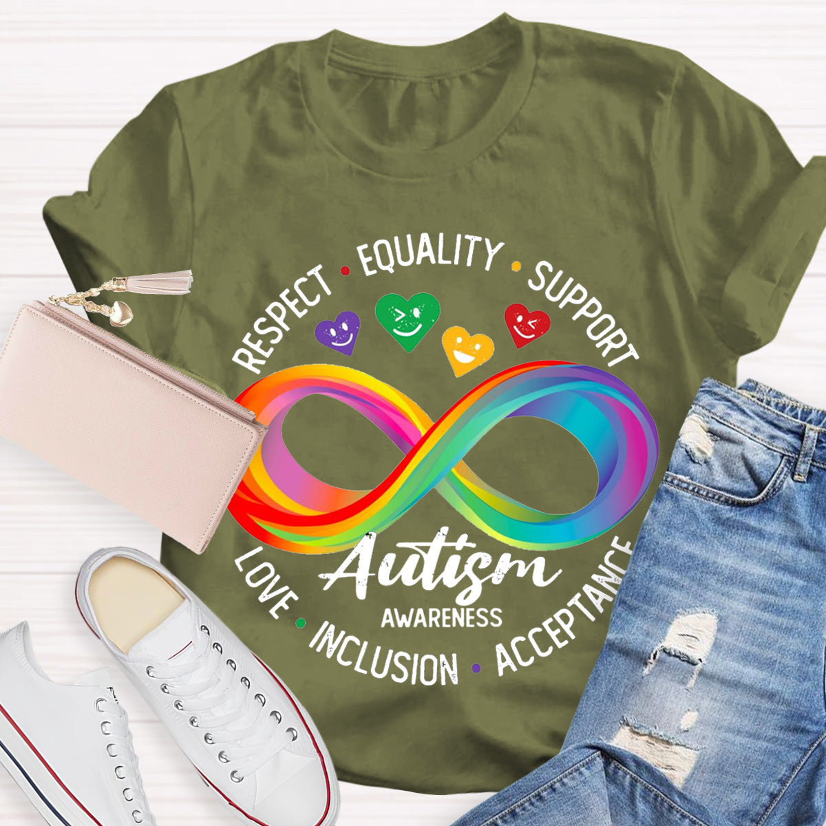 Autism Awareness Colorful Teacher T-Shirt