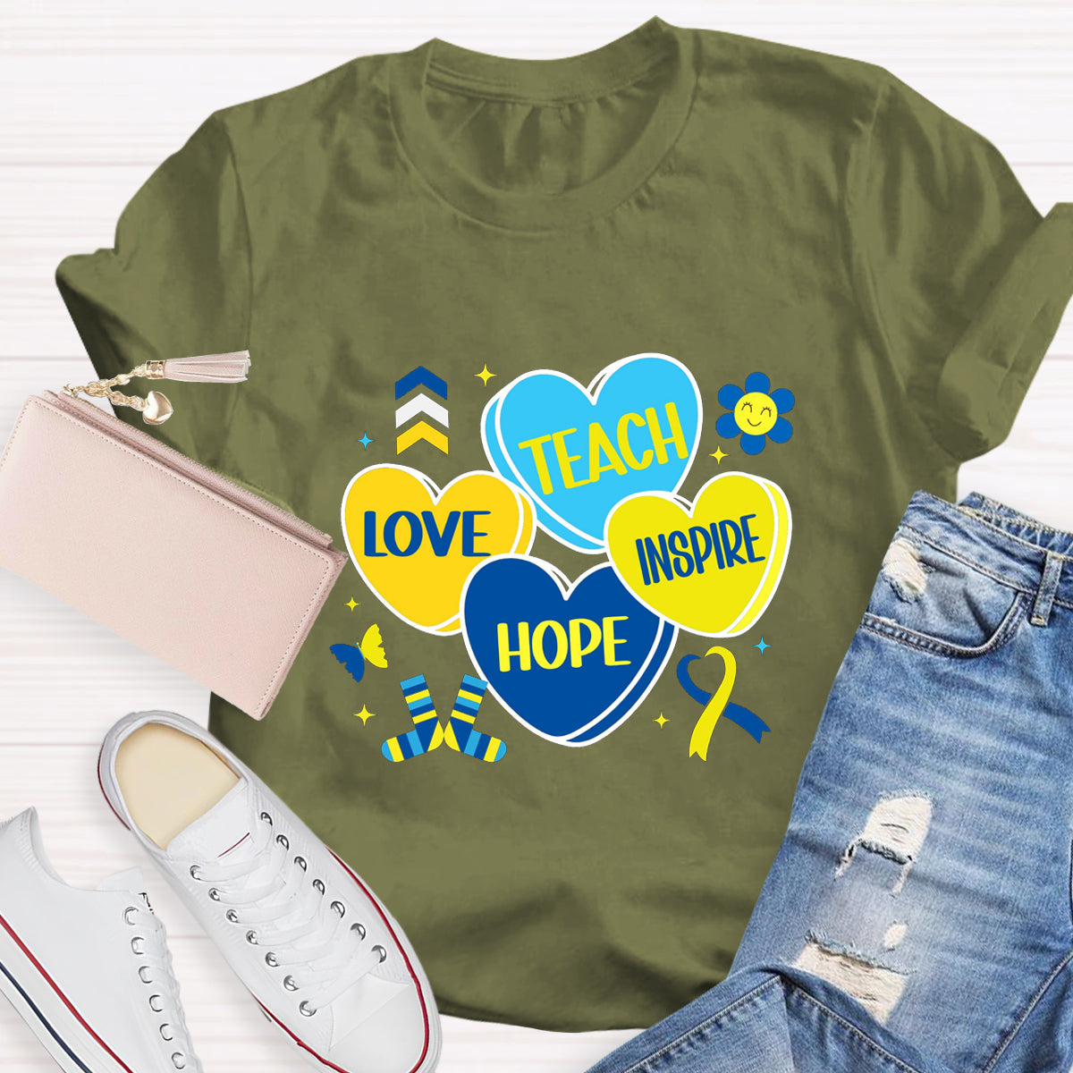 World Down Syndrome Day Teach Love T-Shirt