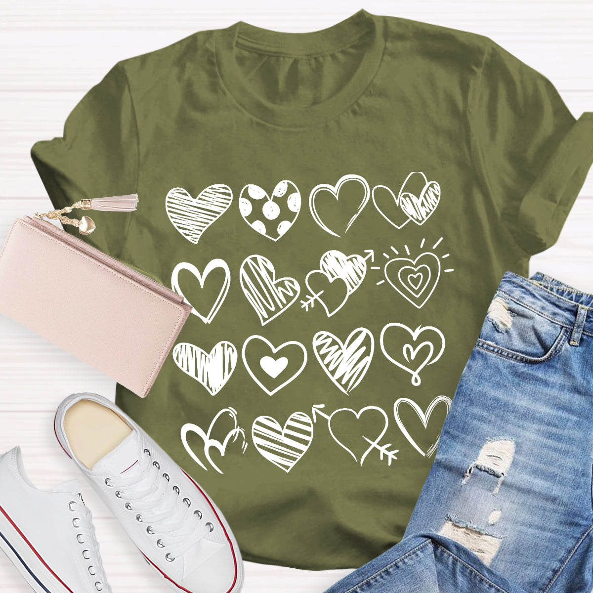 Cute Heart Valentine's Day Teacher T-Shirt