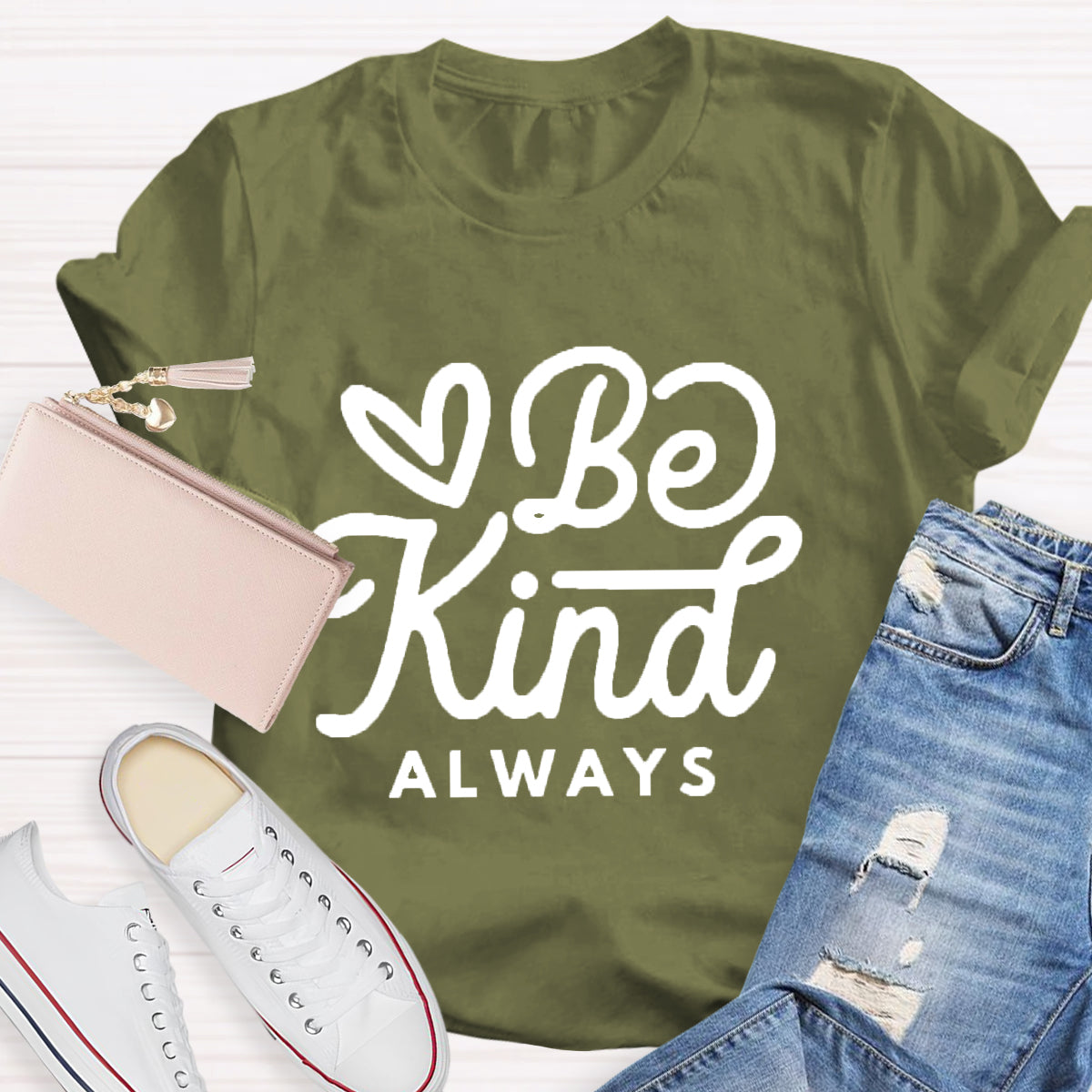 Be Kind Always Heart Printed T-Shirt