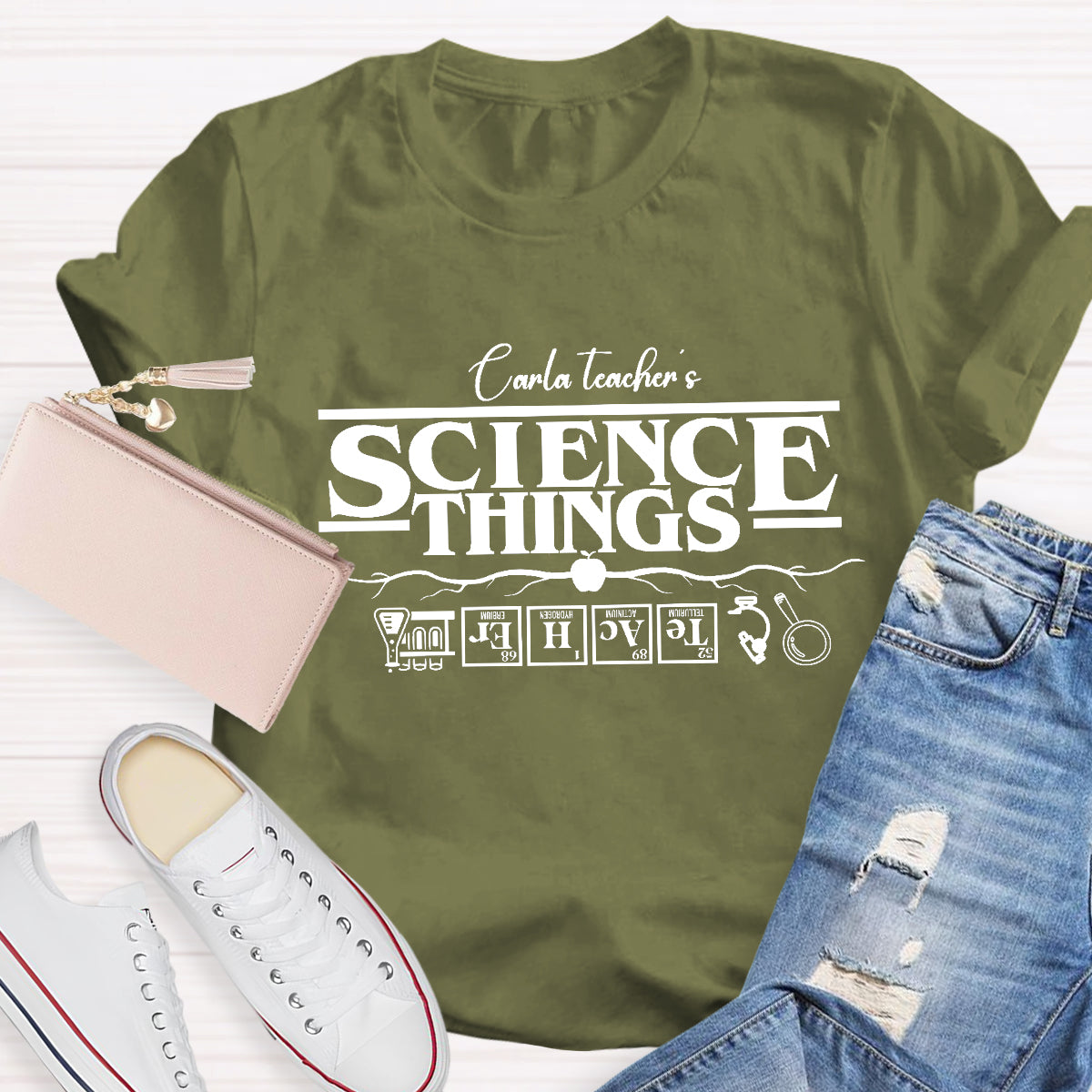 Personalized Name Teacher 's Science Things T-Shirt