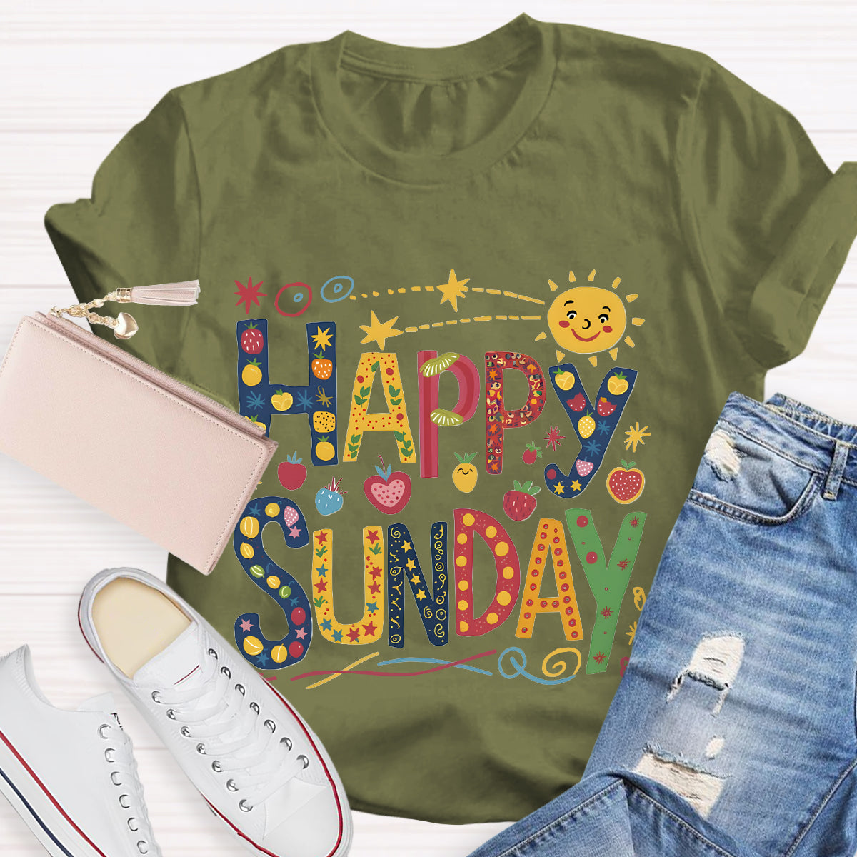 Happy Sunday Floral T-Shirt