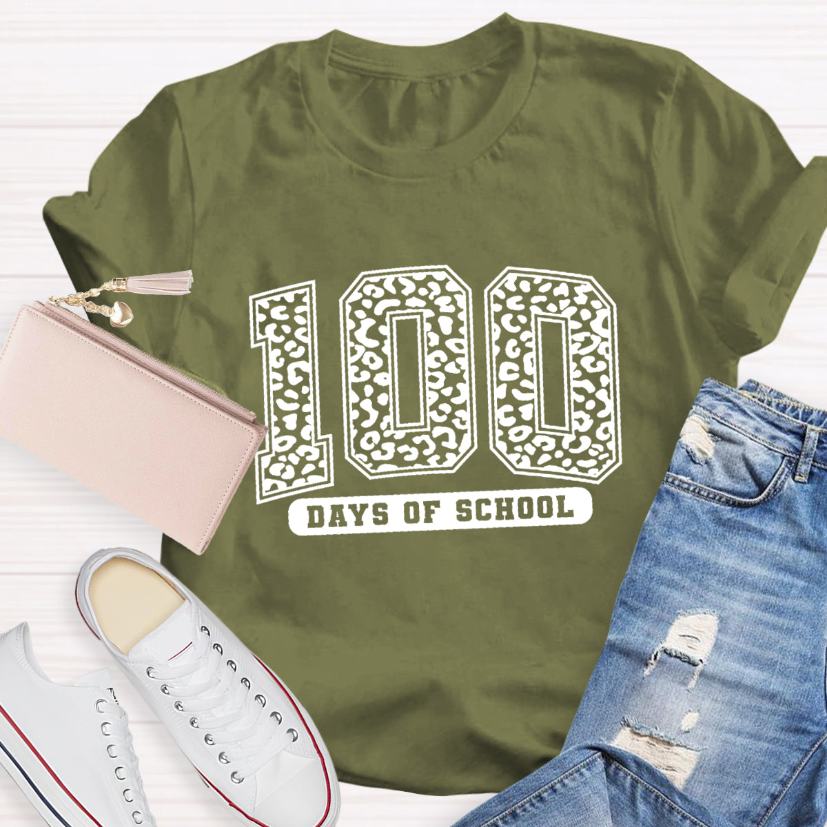 100 Days Of School Polka Dots Teacher T-Shirt