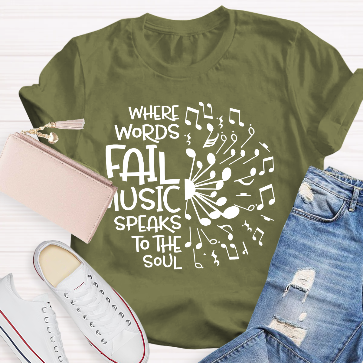 Where Words Fail Music Speaks To The Soul Teacher T-Shirt