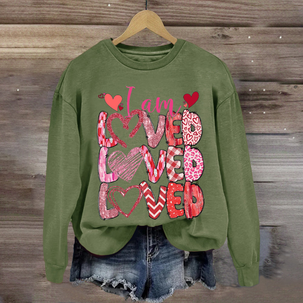 I am Loved Pink Heart Sweatshirt