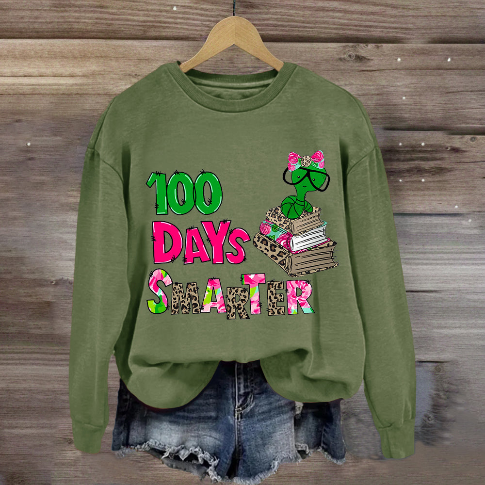 100 Days Smarter Caterpillar Wearing Glasses Sweatshirt