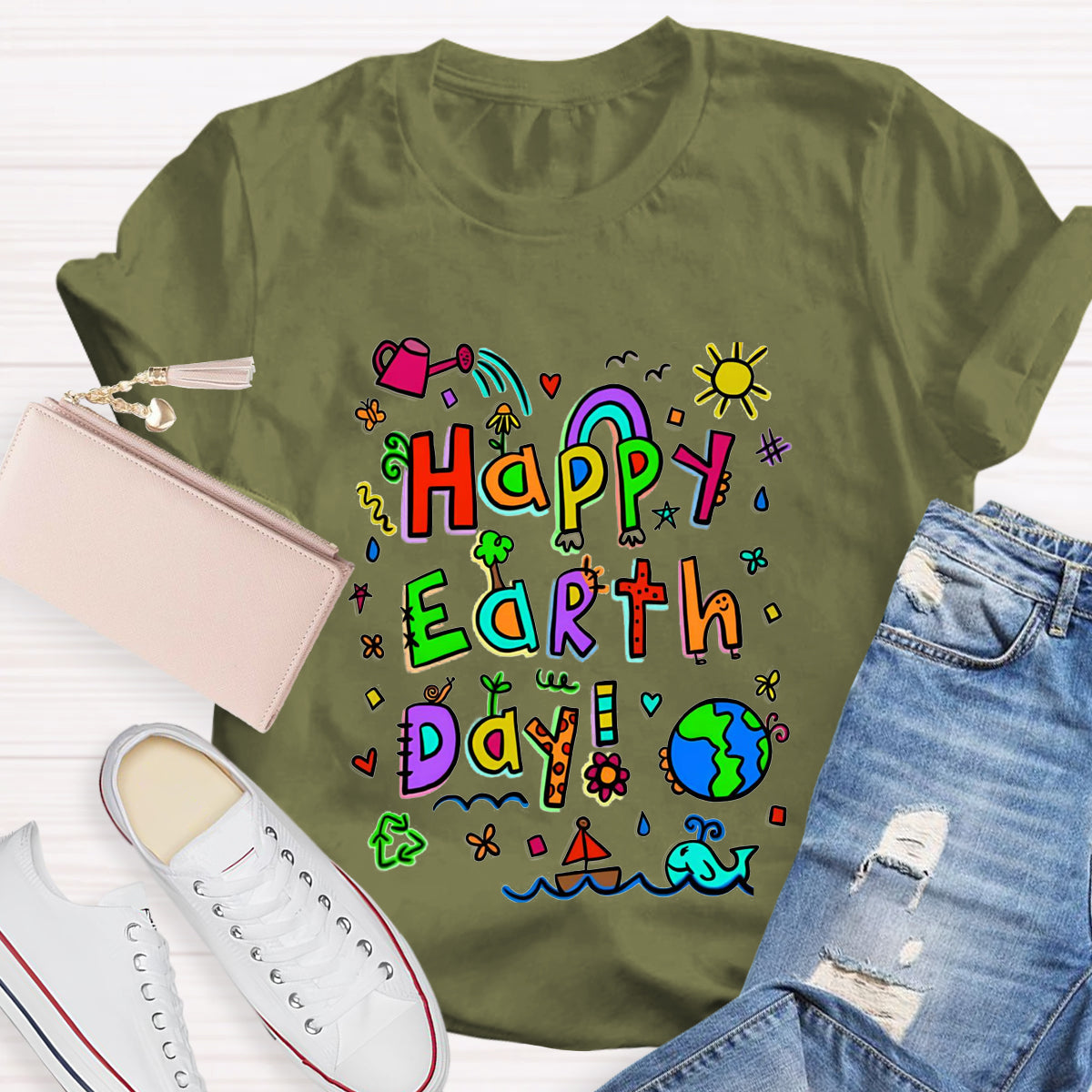 Floral Happy Earth Day T-Shirt