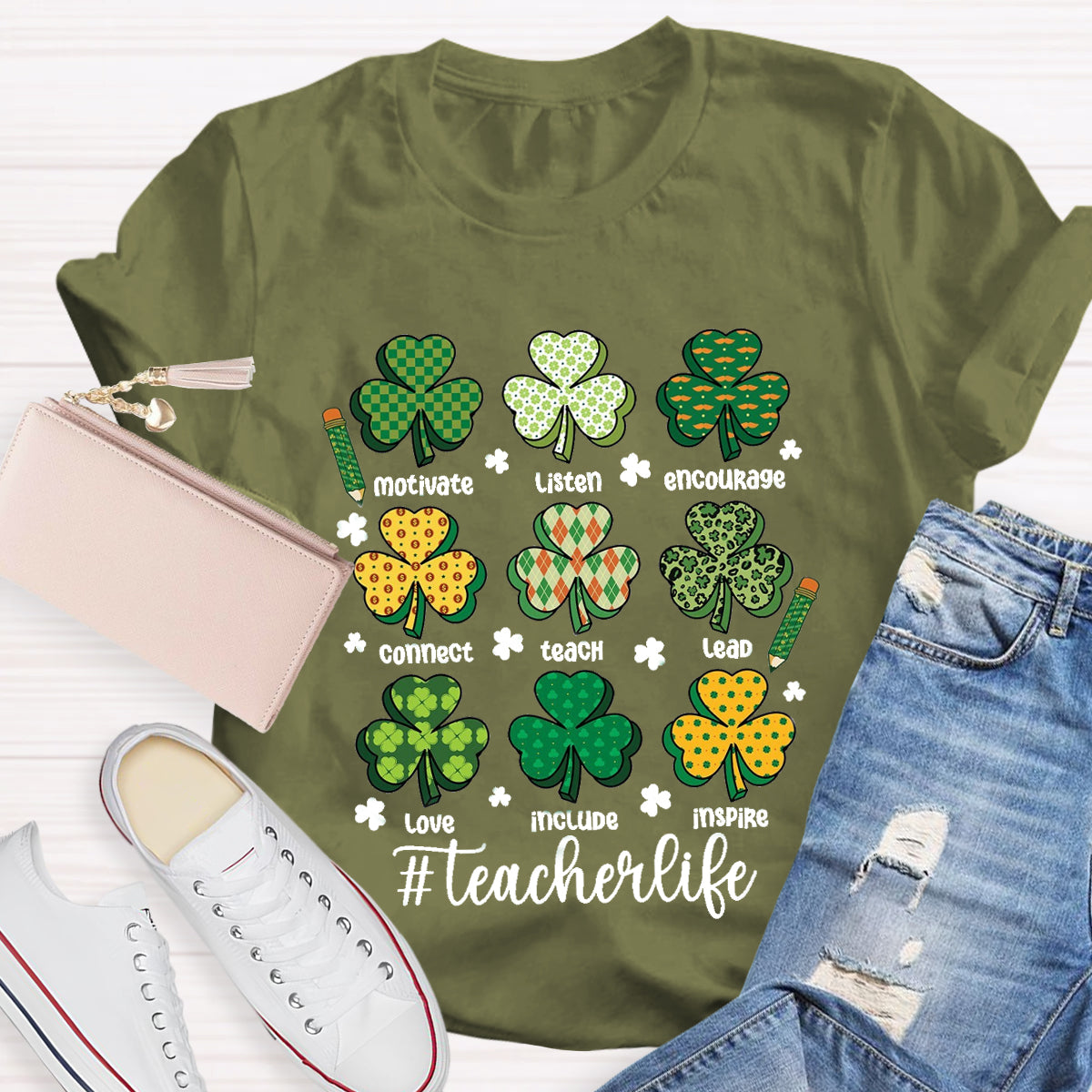 Teacher St Patrick's Day Motivate Listen T-Shirt