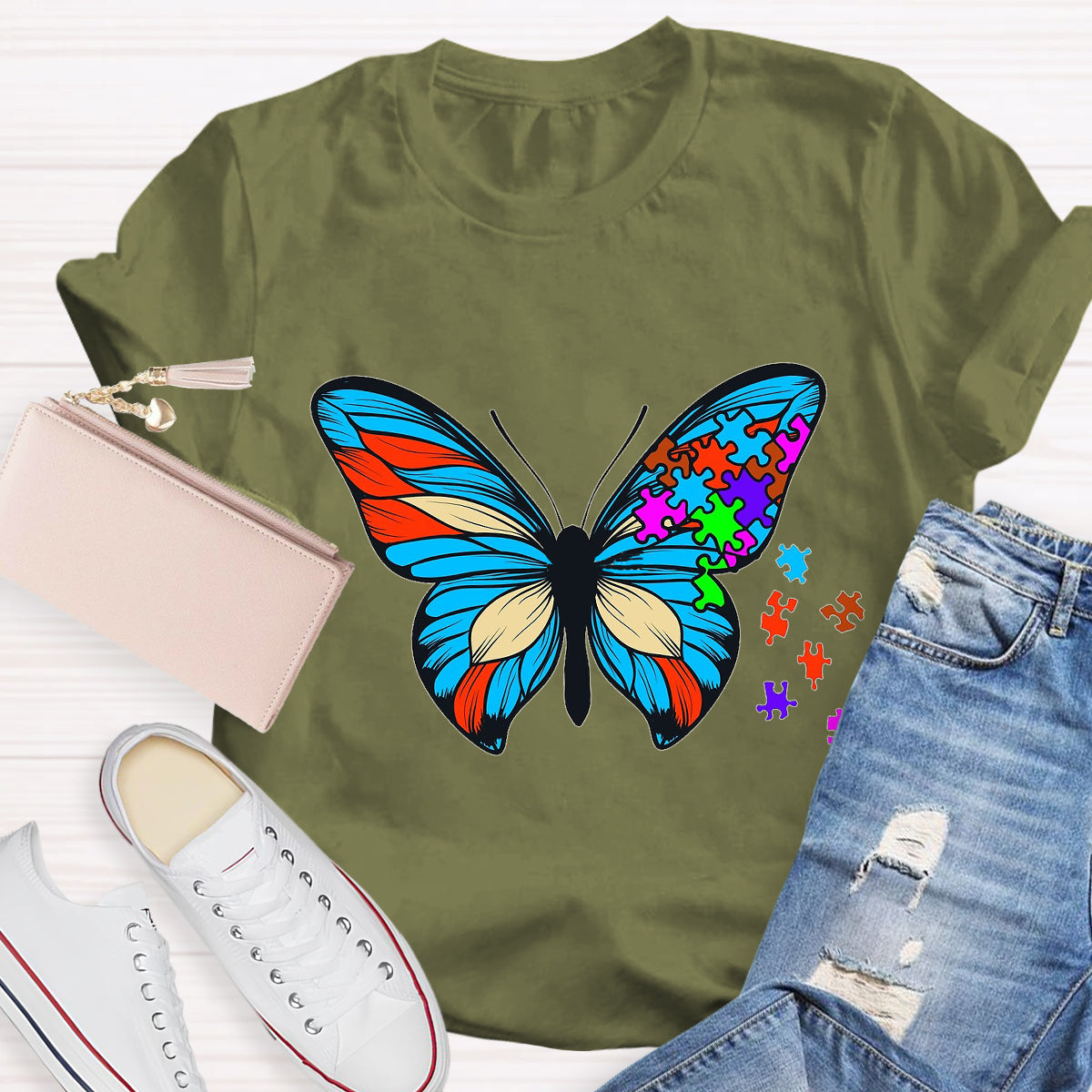 Butterfly Autism Awareness Day Promoting Love And Acceptance T-Shirt