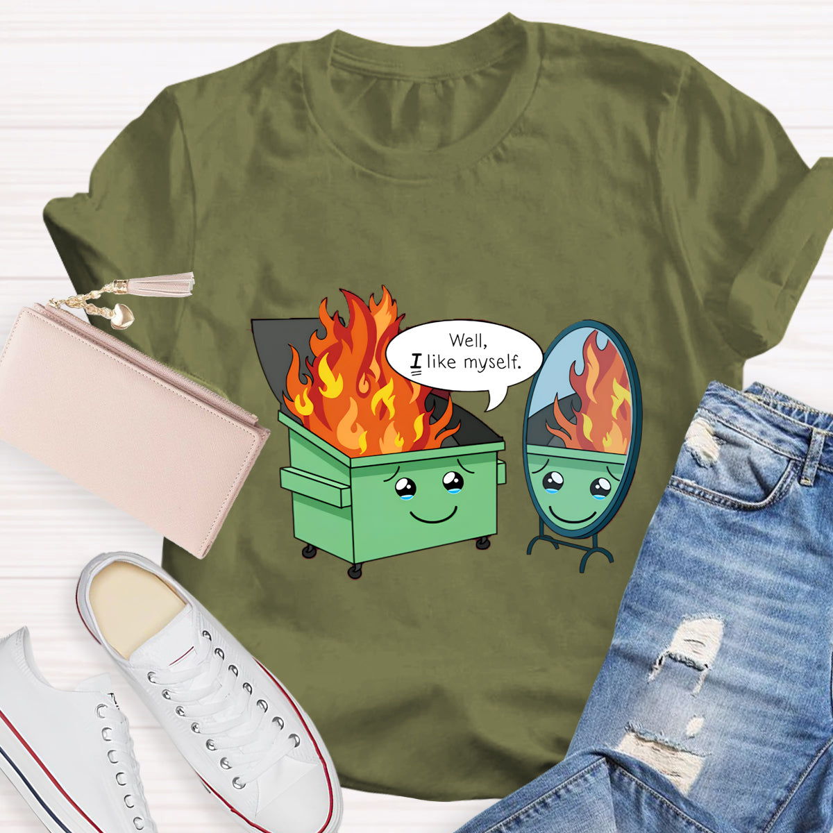 Self Love Funny Dumpster Fire T-Shirt