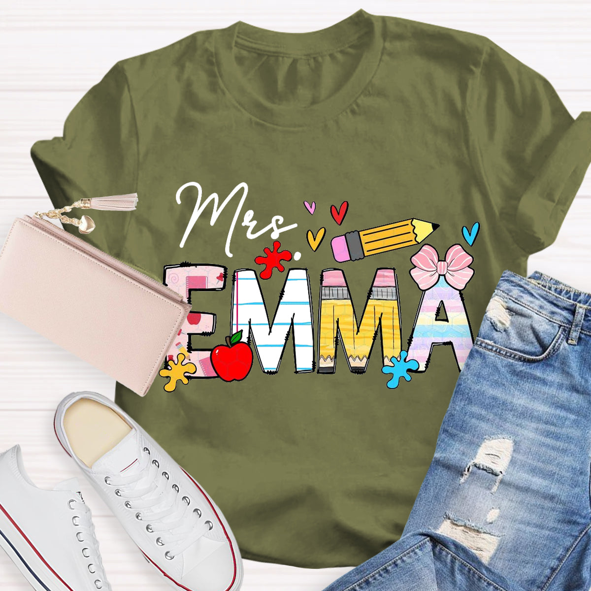 Personalized Your Name Teacher T-Shirt