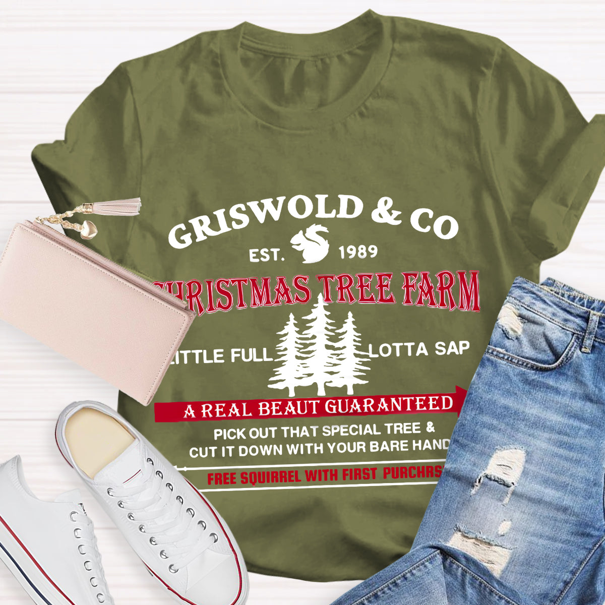 Griswold Co Christmas Tree Farm Teacher T-Shirt